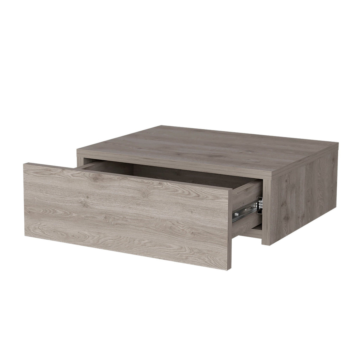 5" Gray One Drawer Faux Wood Floating Nightstand W2B