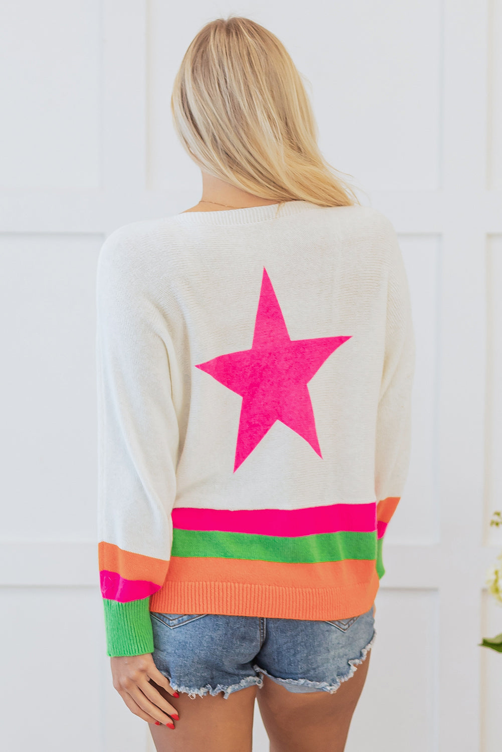 Stella Edge Drop Shoulder Sweater Threaded Pear