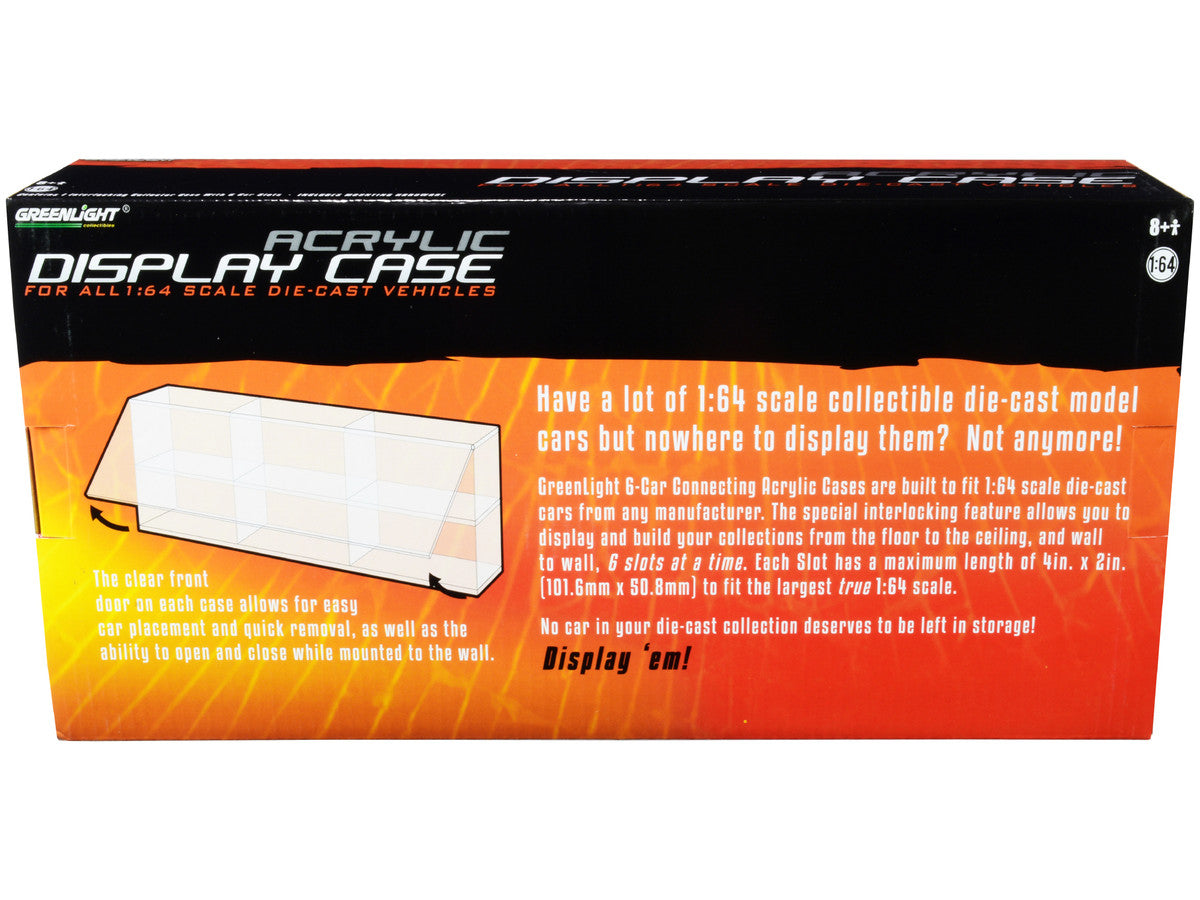 Acrylic Display Case 6-Car Connecting for 1/64 Scale Models by Greenlight-1