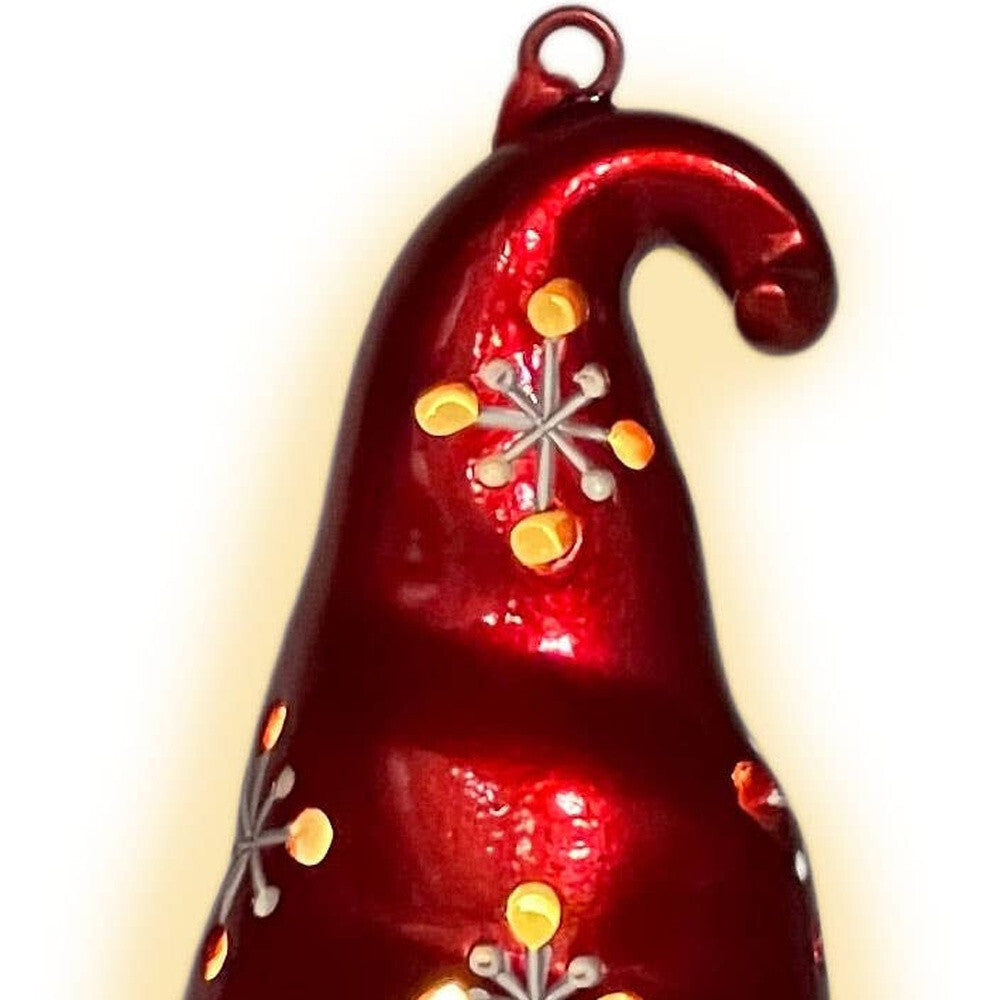 Set of Three Red and White Santa Gnome LED Light Up Christmas Ornaments W2B
