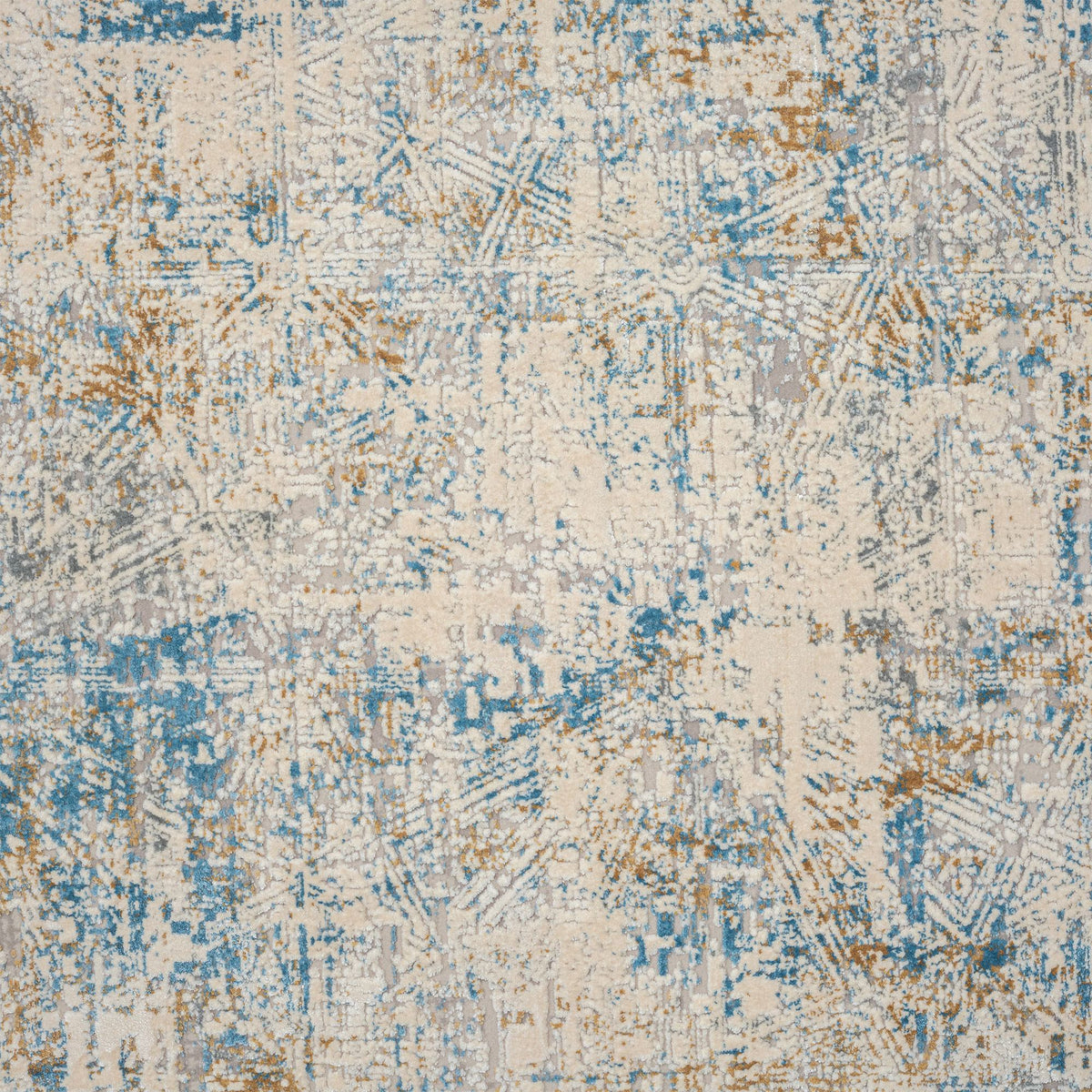 2' X 3' Blue and Ivory Abstract Area Rug W2B