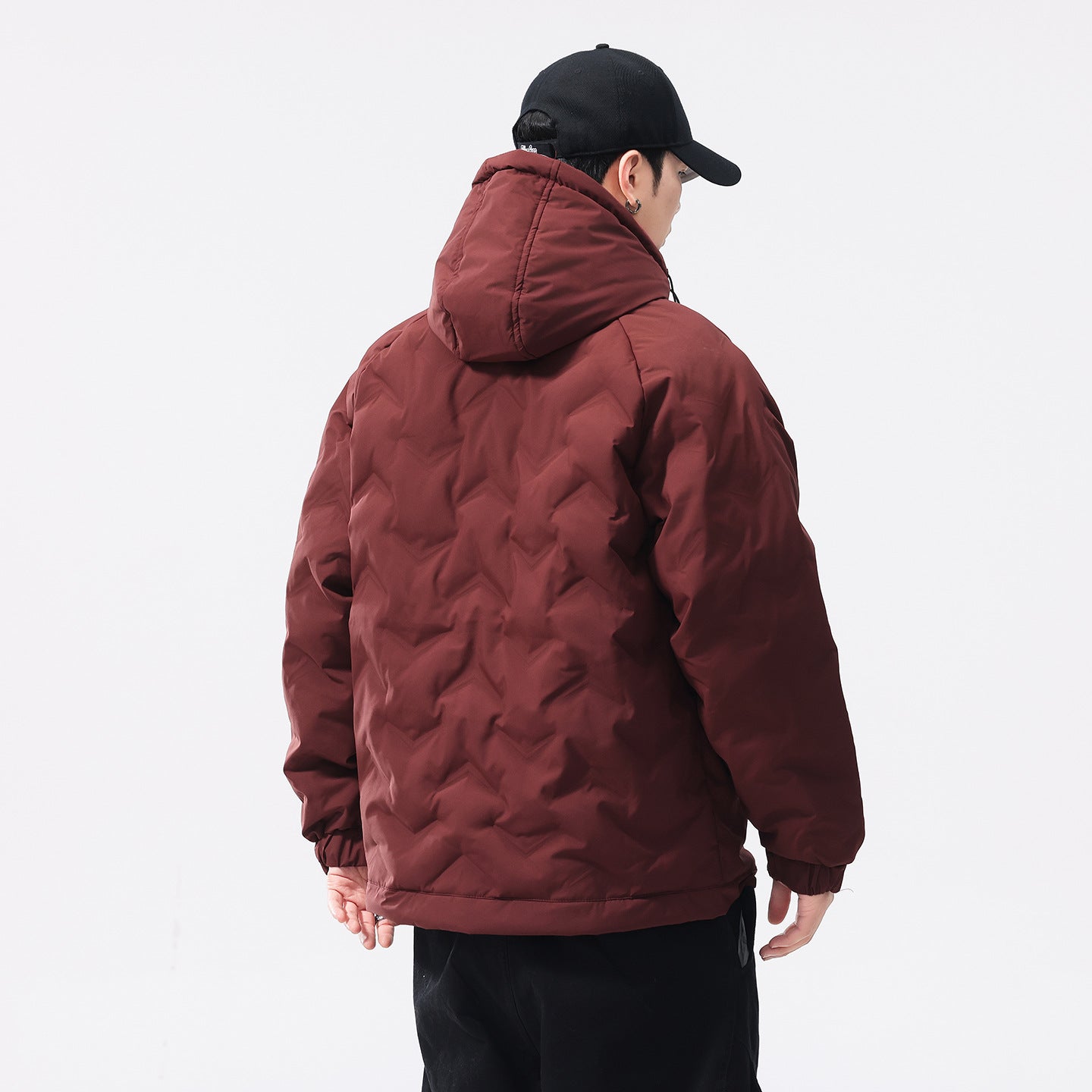 Winter Color-blocked Hooded Quality Versatile Casual Men's Light Luxury Cotton Jacket Best YouTube Store