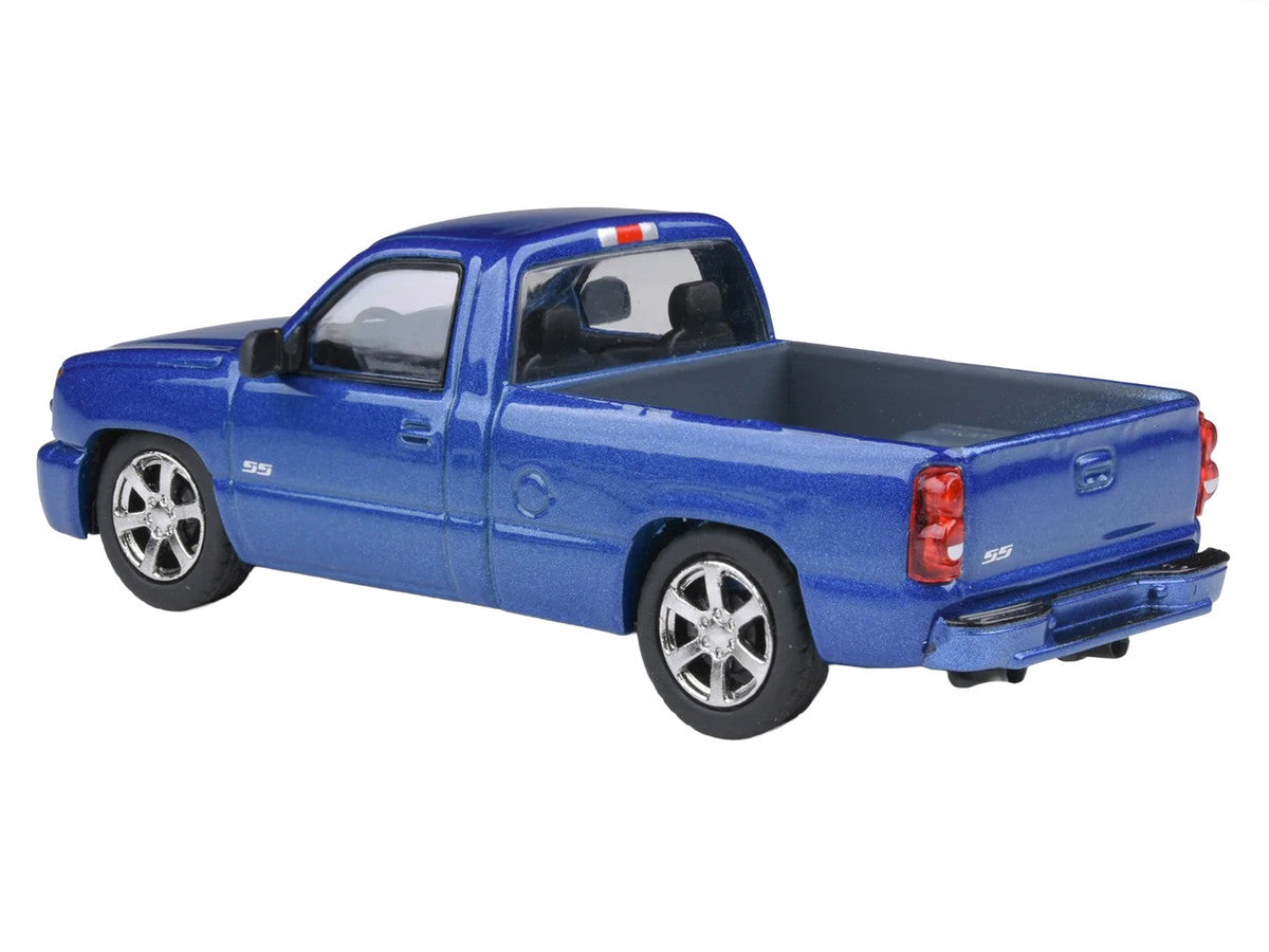 2006 Chevrolet Silverado 'Cateye' Pickup Truck Ming Blue Metallic 1/64 Diecast Model Car by Paragon Models Paragon
