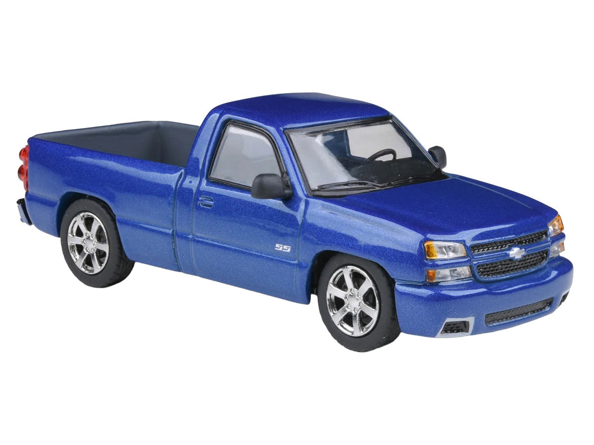 2006 Chevrolet Silverado 'Cateye' Pickup Truck Ming Blue Metallic 1/64 Diecast Model Car by Paragon Models Paragon