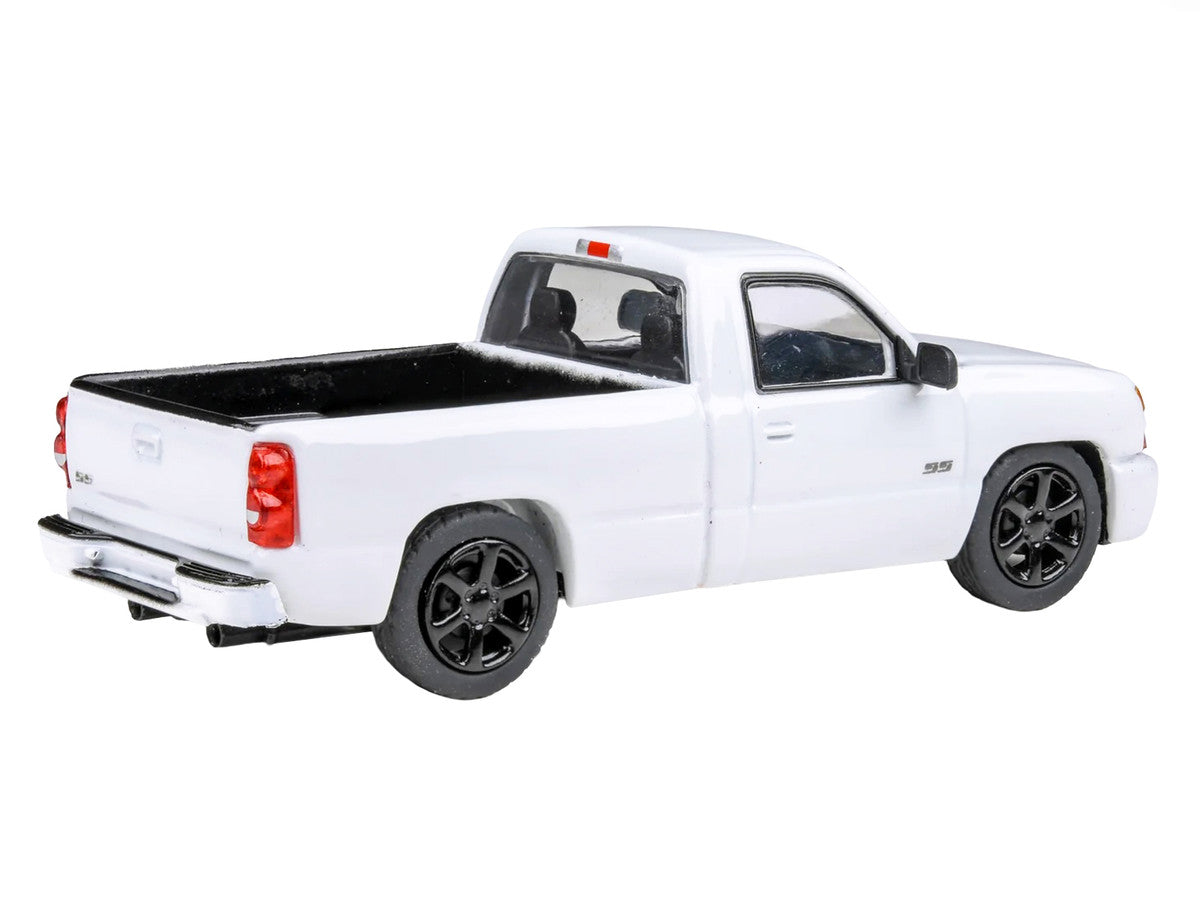 2006 Chevrolet Silverado 'Cateye' Pickup Truck Summit White 1/64 Diecast Model Car by Paragon Models Paragon