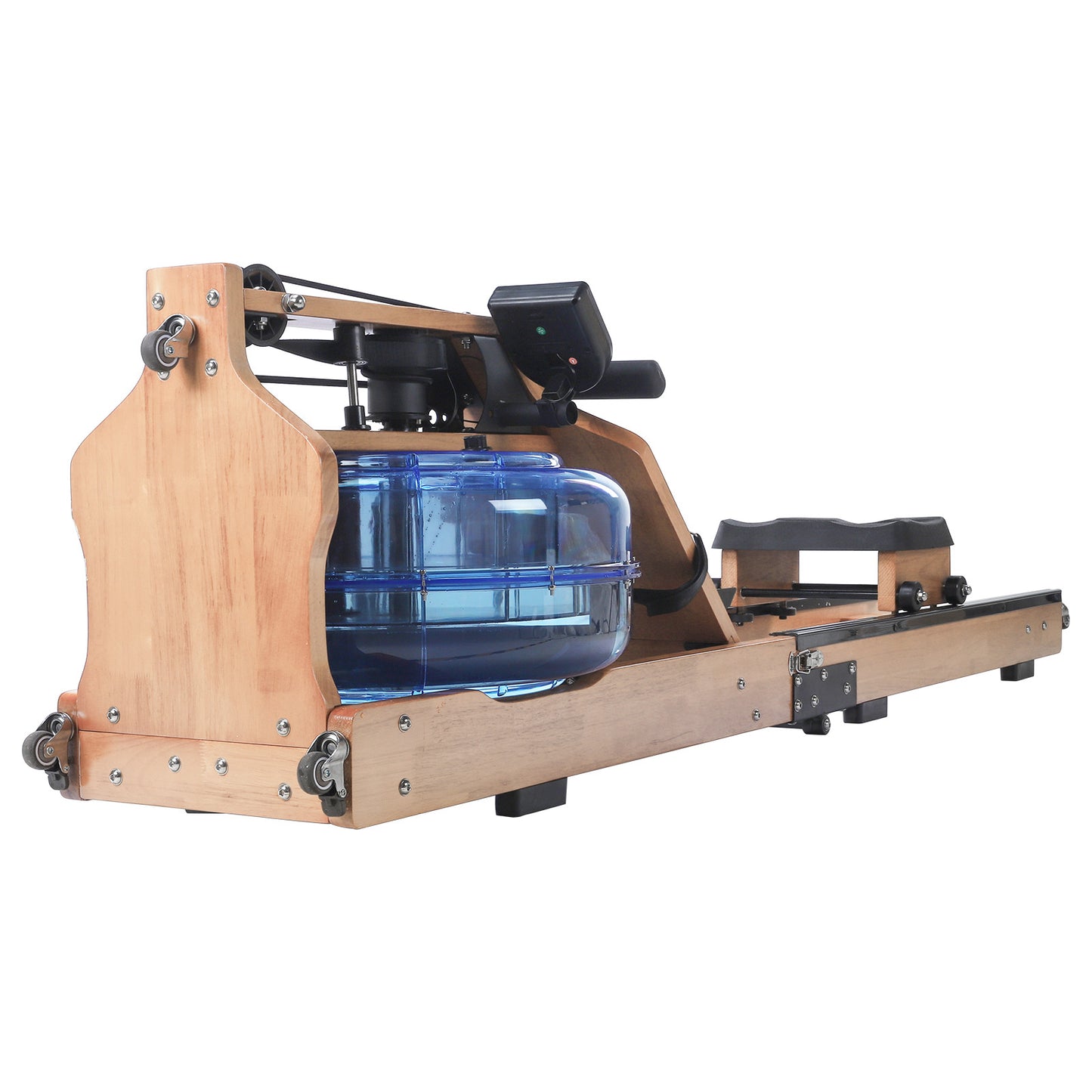 Water Rowing Machine With LED Display Wooden Rowing Machine With Foldable Design
