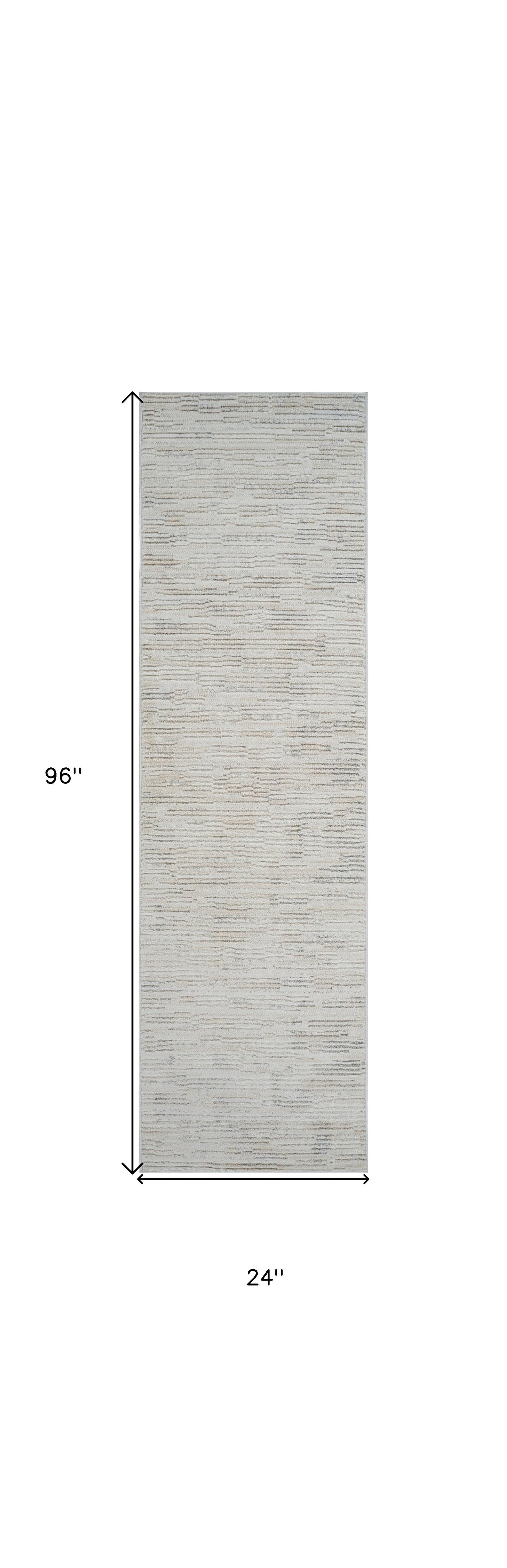 8' Gray and Beige Geometric Distressed Area Rug