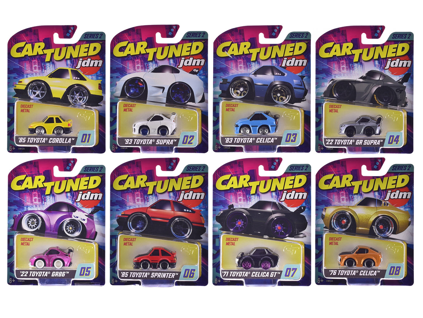 JDM Tuners Series 2 Set of 8 Pieces Diecast Model Cars by CarTuned