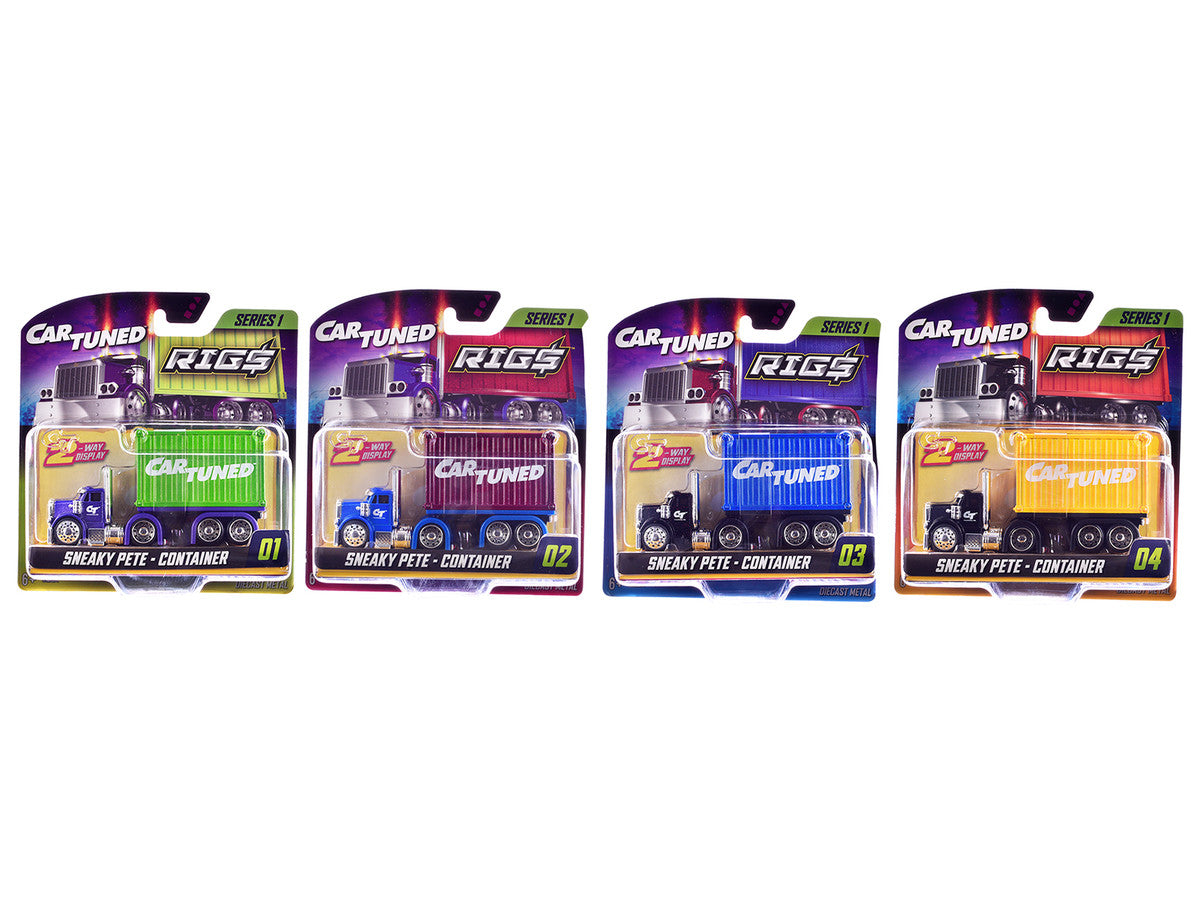 "Rigs" Container Case Series 1 Set of 4 Pieces Diecast Model Cars by CarTuned Car Tuned