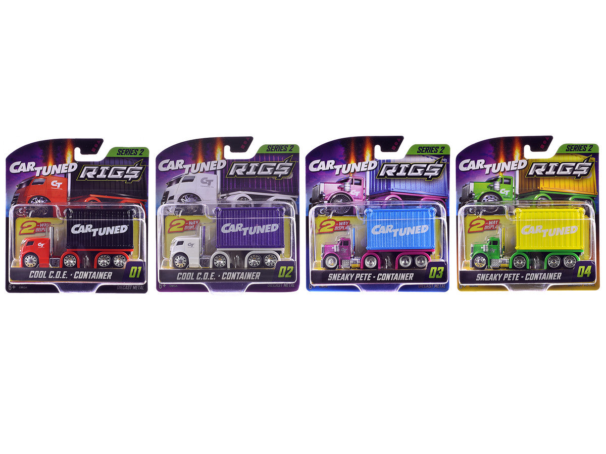 "Rigs" Container Case Series 2 Set of 4 Pieces Diecast Model Cars by CarTuned Car Tuned