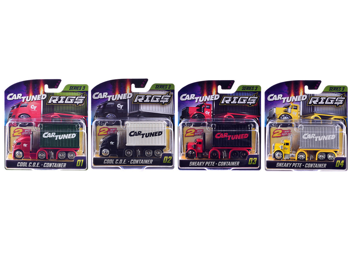 "Rigs" Container Case Series 3 Set of 4 Pieces Diecast Model Cars by CarTuned Car Tuned