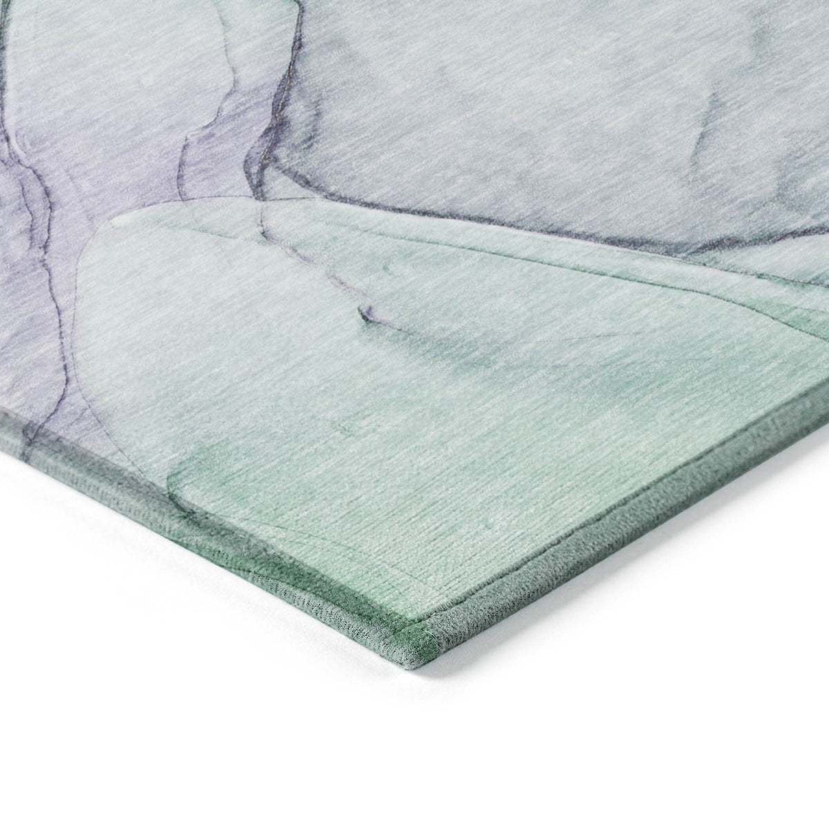 3' X 5' Blue and Gray Abstract Washable Non Skid Indoor Outdoor Area Rug W2B