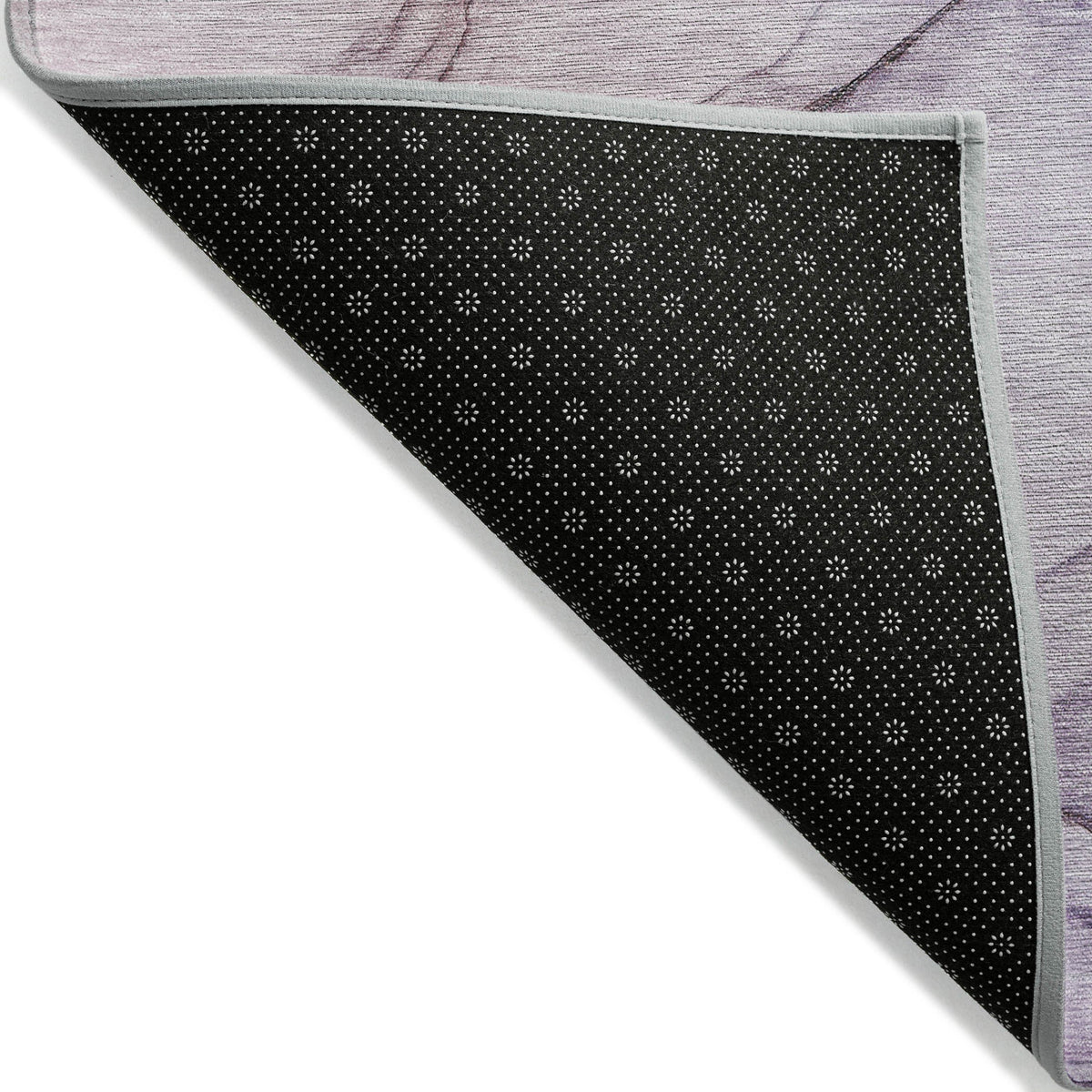 2' X 8' Gray and Purple Abstract Washable Non Skid Indoor Outdoor Runner Rug W2B
