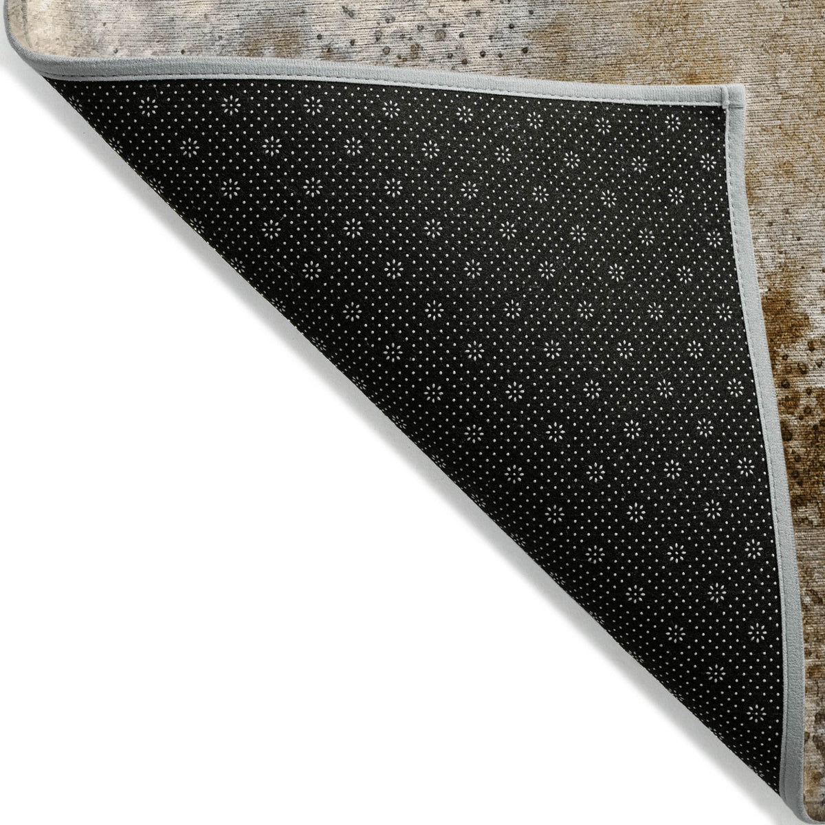 3' X 5' Brown Abstract Washable Non Skid Indoor Outdoor Area Rug W2B