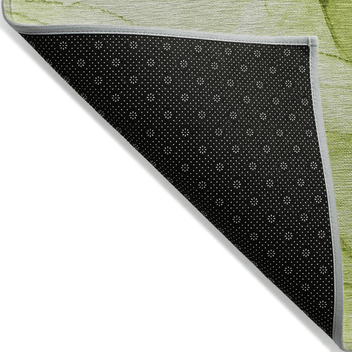 3' X 5' Green Abstract Washable Non Skid Indoor Outdoor Area Rug W2B