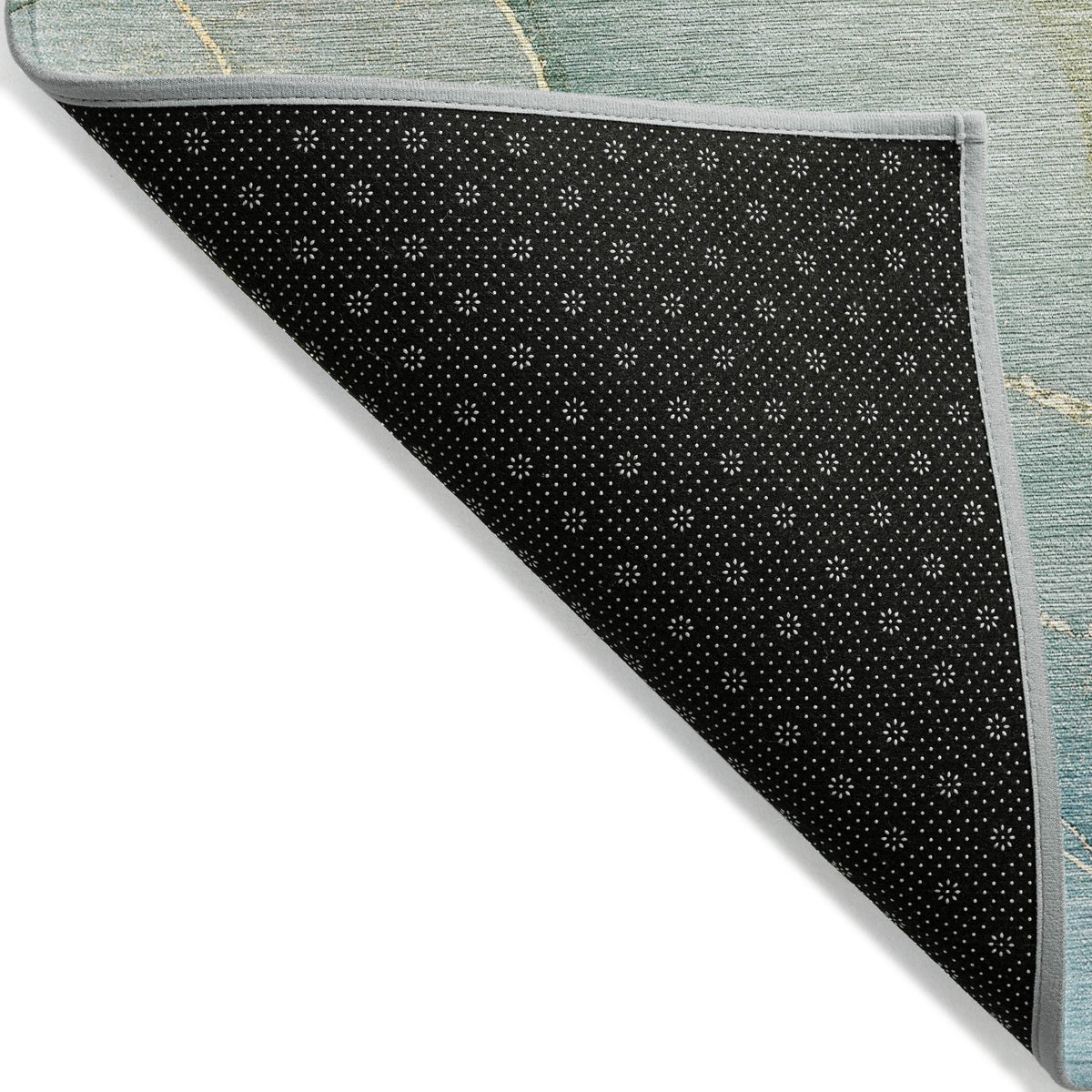 3' X 5' Green Abstract Washable Non Skid Indoor Outdoor Area Rug W2B
