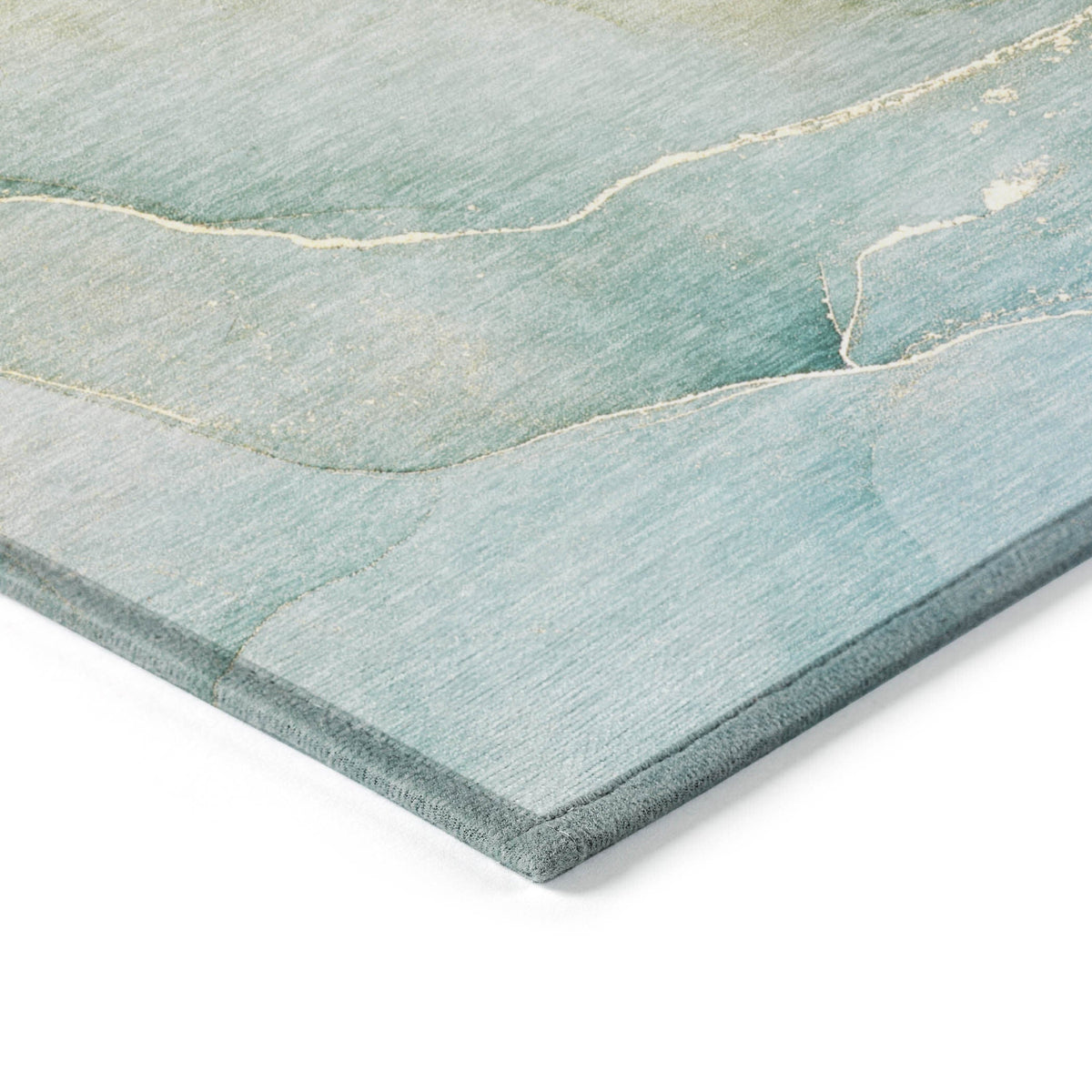 3' X 5' Green Abstract Washable Non Skid Indoor Outdoor Area Rug W2B