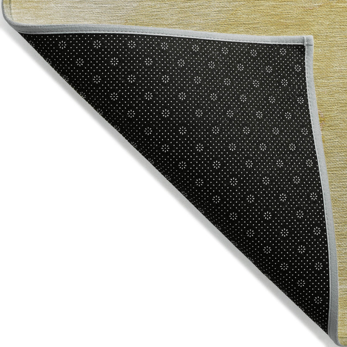 2' X 8' Gold Abstract Washable Non Skid Indoor Outdoor Runner Rug W2B
