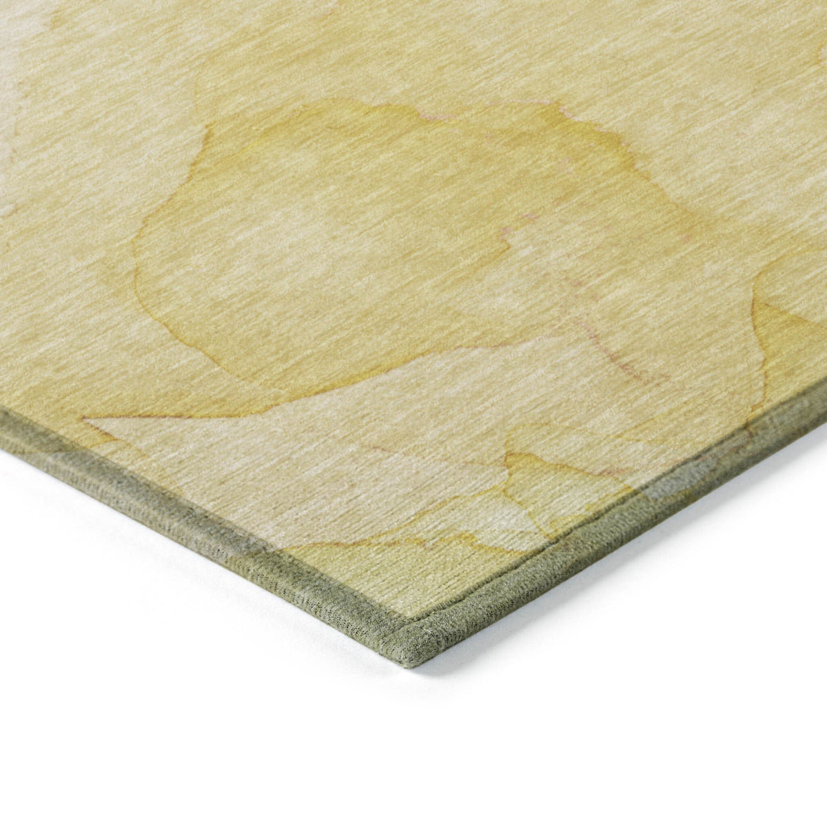 2' X 8' Gold Abstract Washable Non Skid Indoor Outdoor Runner Rug W2B