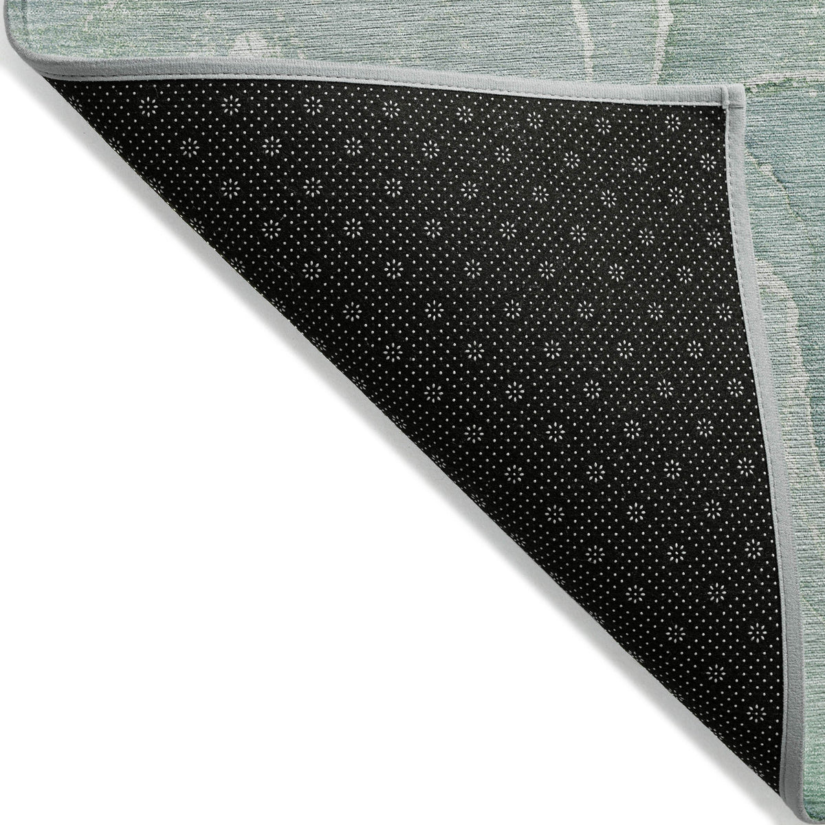 8' Runner Teal Abstract Washable Non Skid Indoor Outdoor Runner Rug W2B