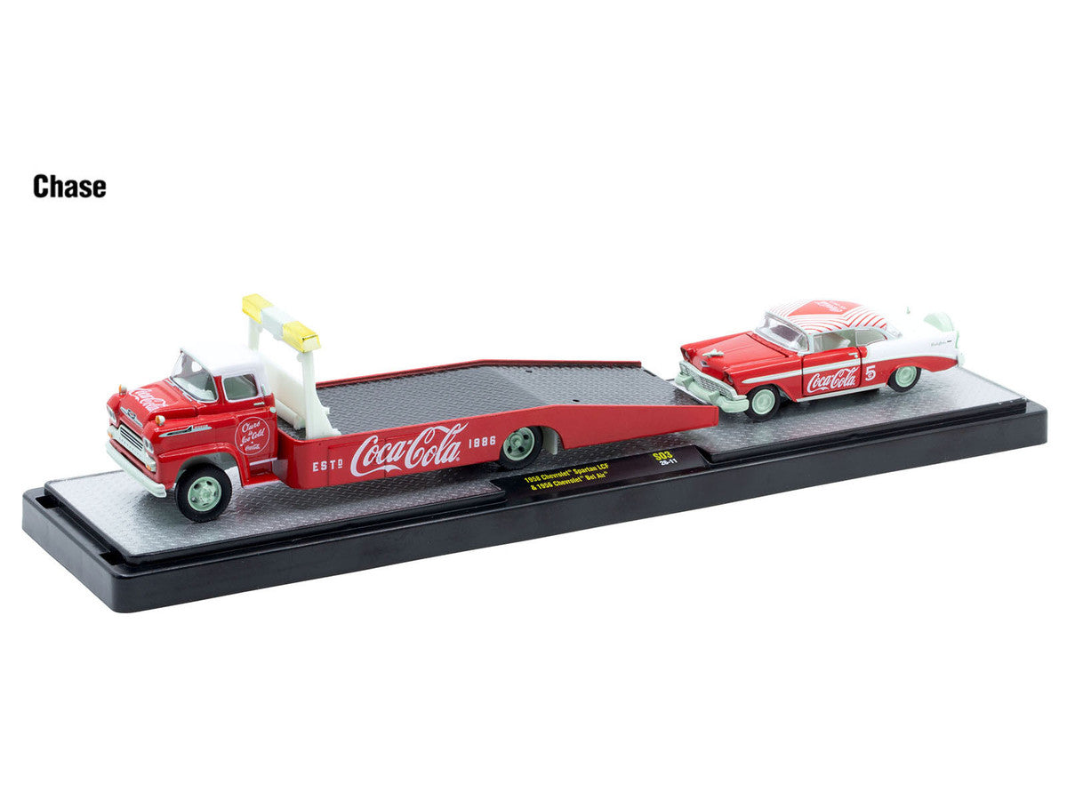 Auto Haulers "Coca-Cola" Set of 3 pieces Release S03 Limited Edition to 4800 pieces Worldwide 1/64 Diecast Model by M2 Machines M2