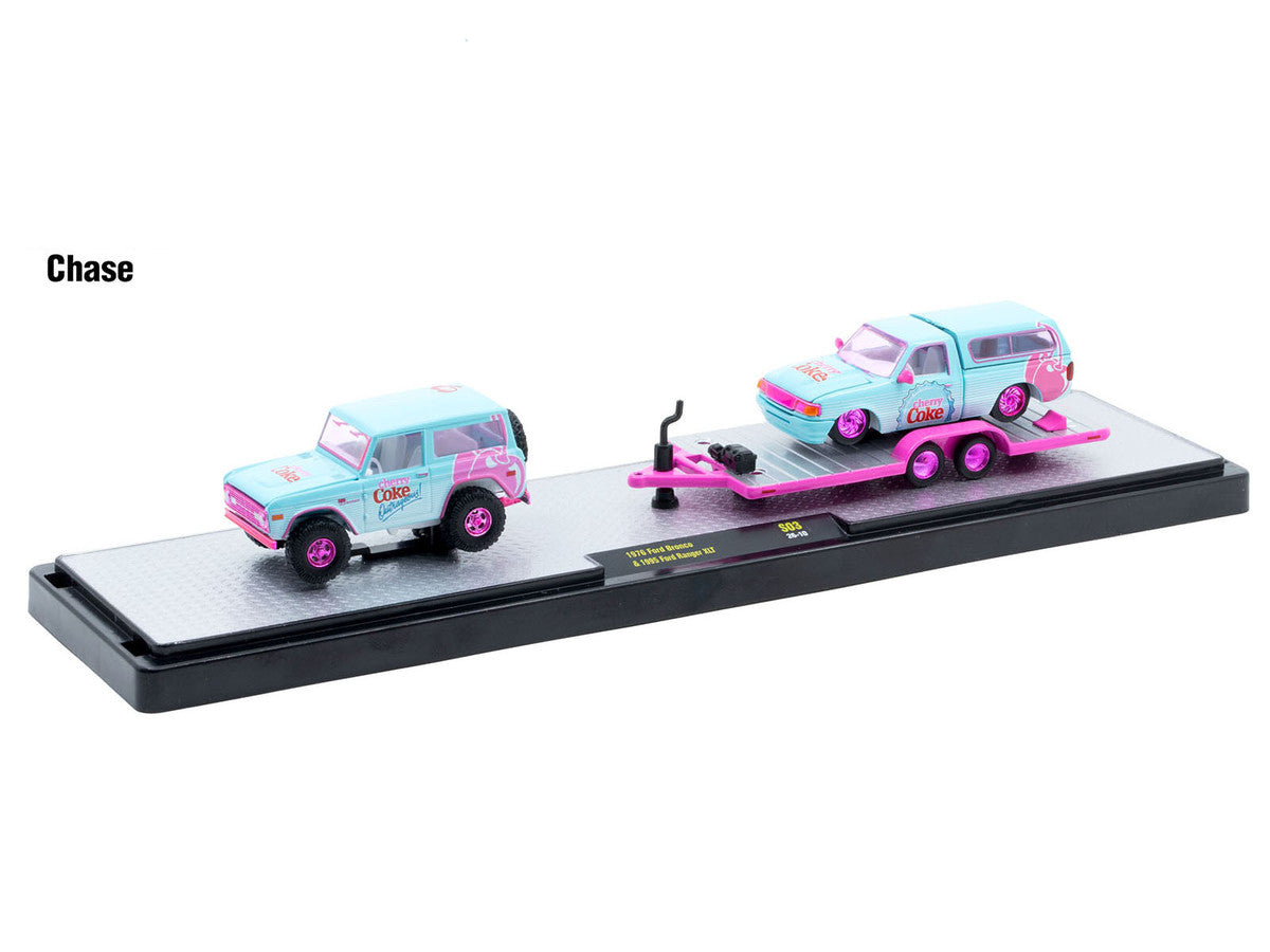Auto Haulers "Coca-Cola" Set of 3 pieces Release S03 Limited Edition to 4800 pieces Worldwide 1/64 Diecast Model by M2 Machines M2