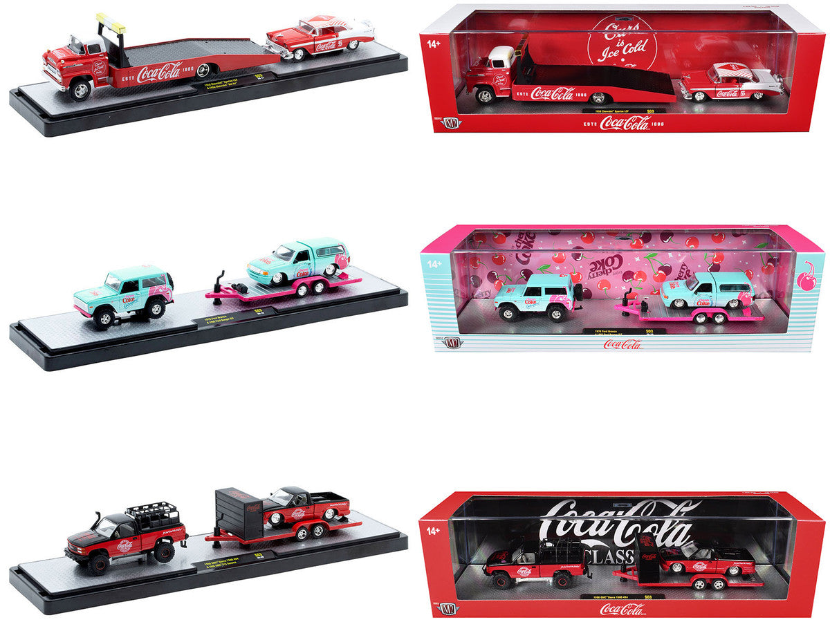 Auto Haulers "Coca-Cola" Set of 3 pieces Release S03 Limited Edition to 4800 pieces Worldwide 1/64 Diecast Model by M2 Machines M2