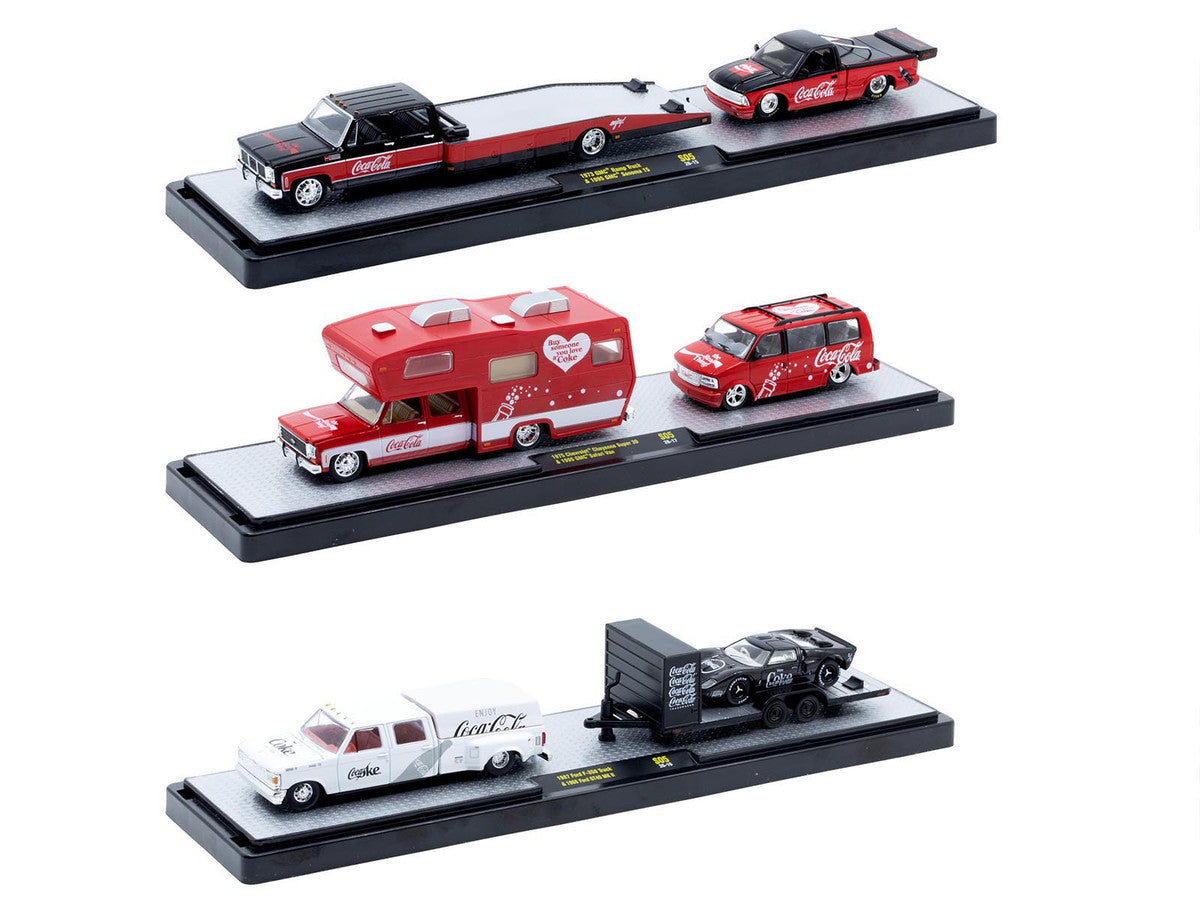 Auto Haulers "Coca-Cola" Set of 3 pieces Release S05 Limited Edition to 6000 pieces Worldwide 1/64 Diecast Models by M2 Machines M2