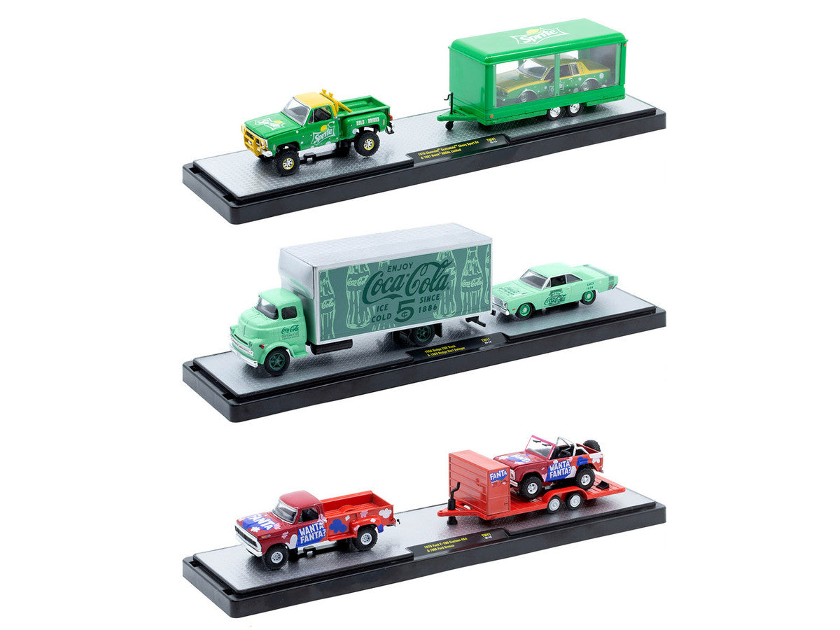 Auto Haulers "Soda" Set of 3 pieces Release 41 Limited Edition to 8200 pieces Worldwide 1/64 Diecast Models by M2 Machines-1
