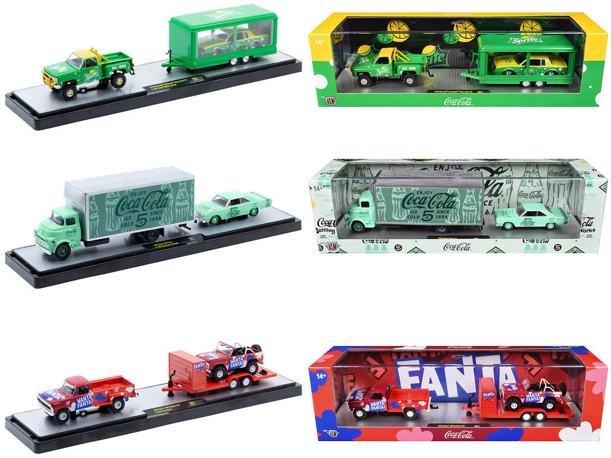 Auto Haulers "Soda" Set of 3 pieces Release 41 Limited Edition to 8200 pieces Worldwide 1/64 Diecast Models by M2 Machines-0