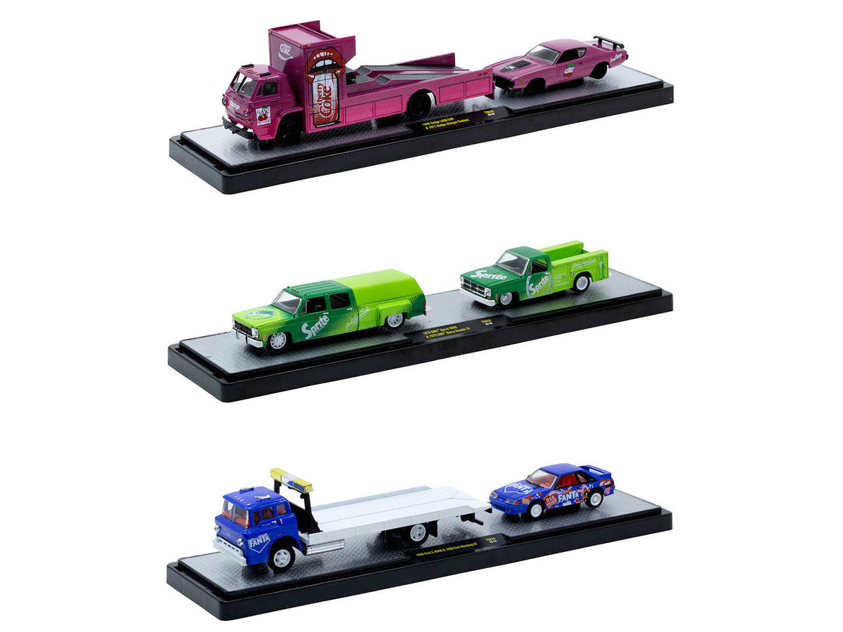 Auto Haulers "Soda" Set of 3 pieces Release 44 Limited Edition to 5750 pieces Worldwide 1/64 Diecast Model Cars by M2 Machines-3