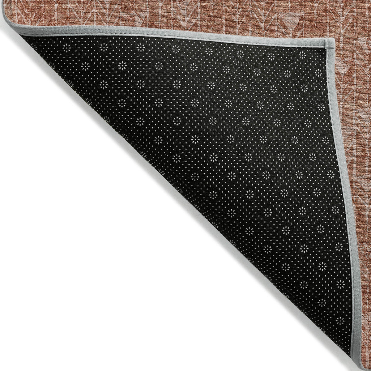 3' X 5' Terra Cotta Geometric Washable Non Skid Indoor Outdoor Area Rug W2B