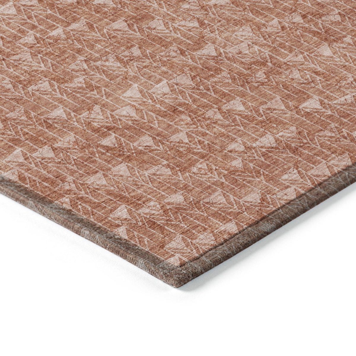 3' X 5' Terra Cotta Geometric Washable Non Skid Indoor Outdoor Area Rug W2B