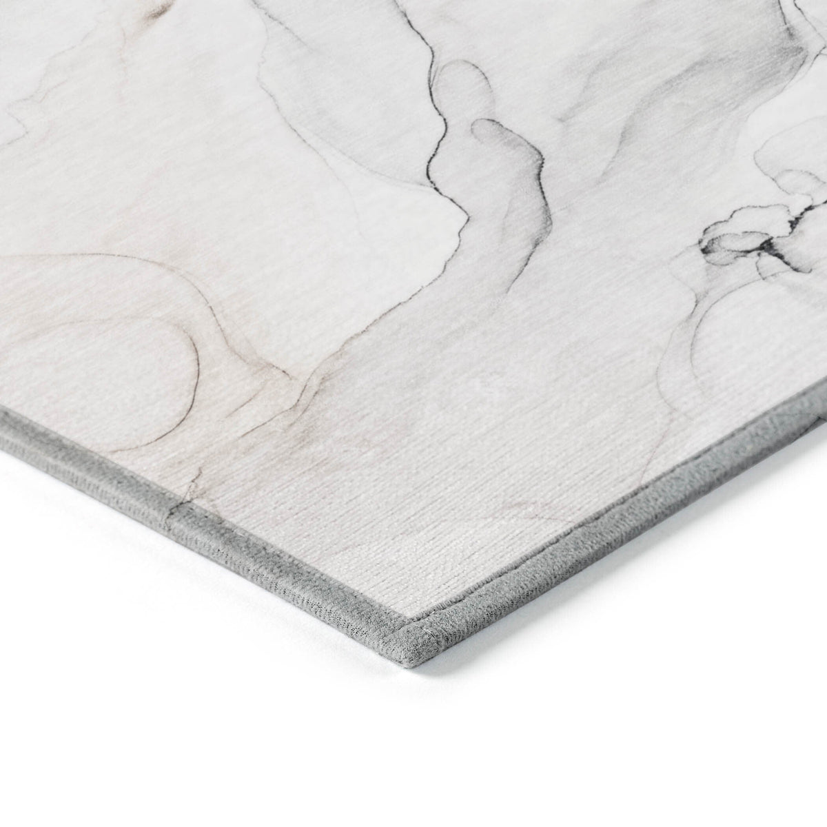 3' X 5' Beige Ivory and Gray Abstract Washable Non Skid Indoor Outdoor Area Rug W2B