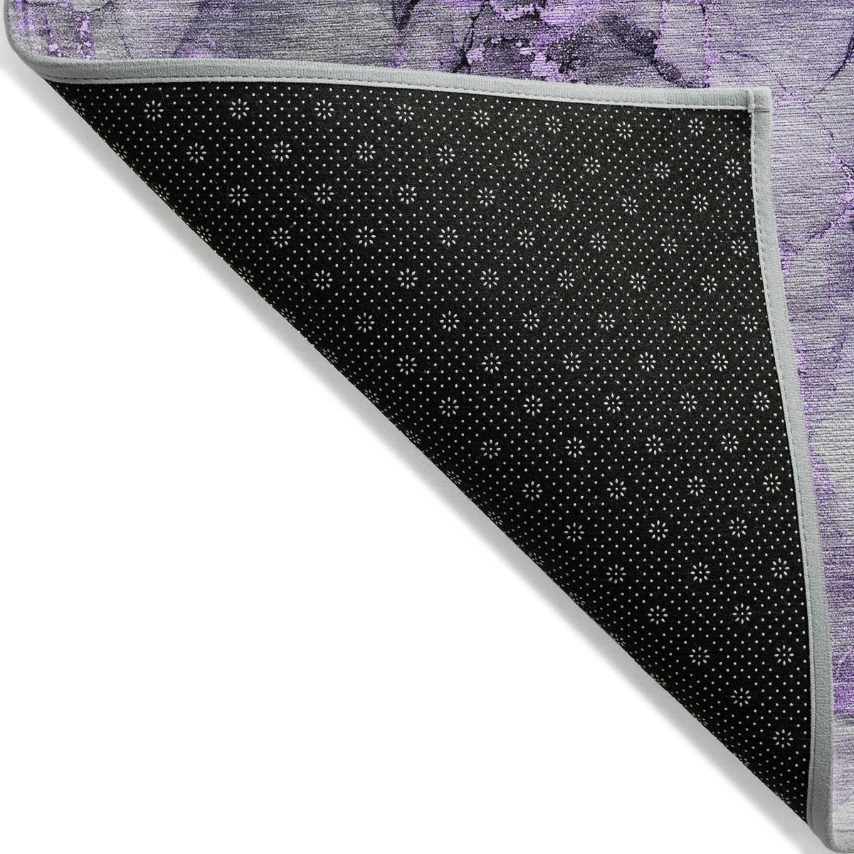 8' Runner Purple Abstract Washable Non Skid Indoor Outdoor Runner Rug W2B