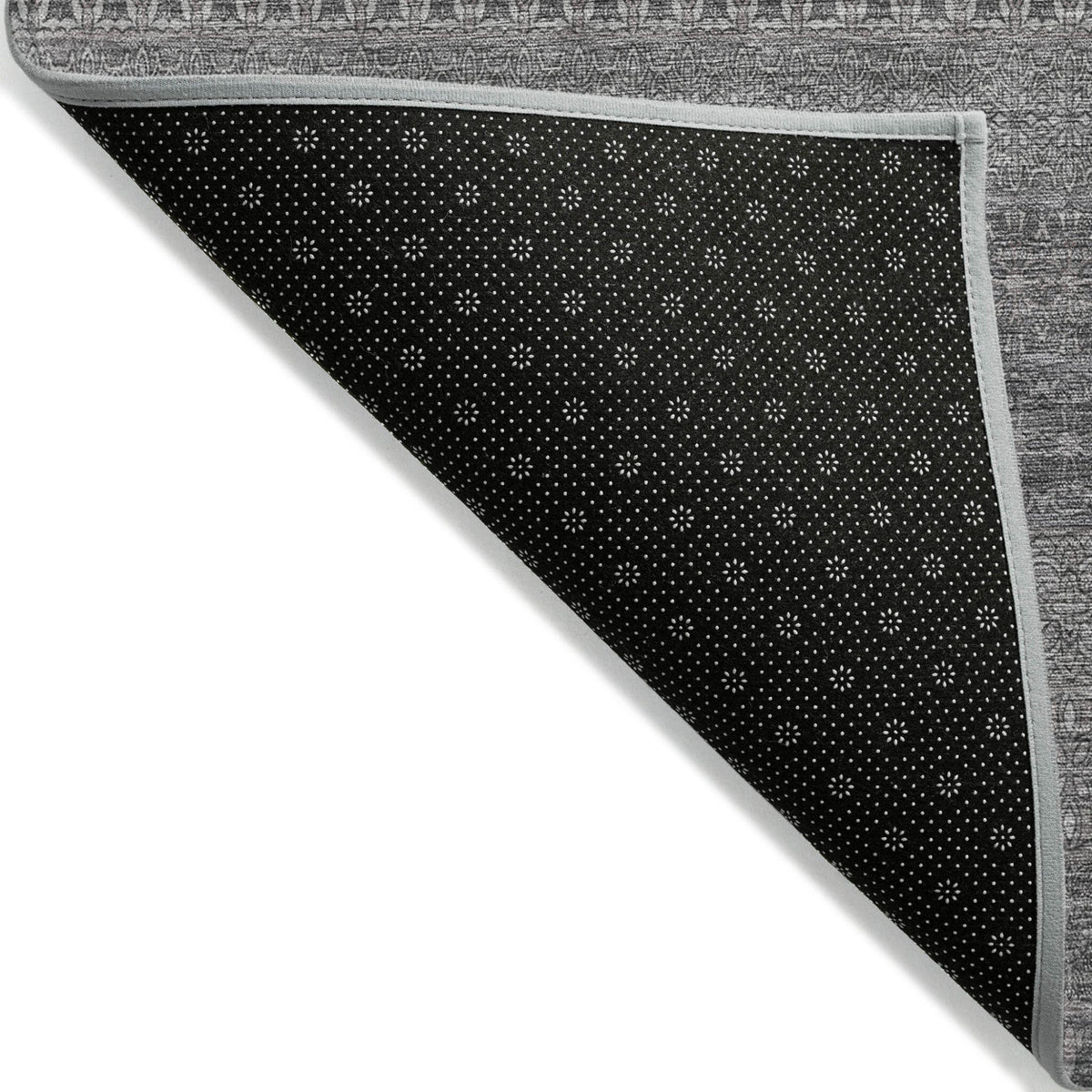 2' X 8' Gray Striped Washable Indoor Outdoor Runner Rug W2B