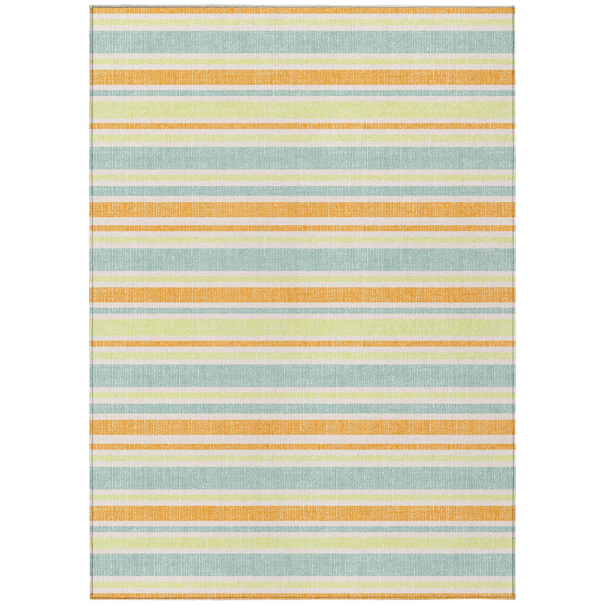 3' X 5' Orange Striped Washable Non Skid Indoor Outdoor Area Rug W2B