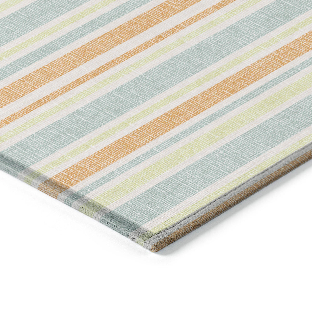 3' X 5' Orange Striped Washable Non Skid Indoor Outdoor Area Rug W2B