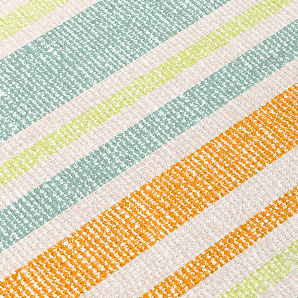 3' X 5' Orange Striped Washable Non Skid Indoor Outdoor Area Rug W2B