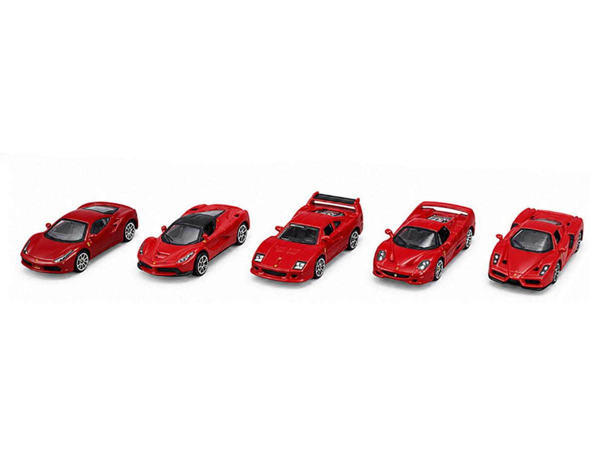Ferrari Set of 5 Pieces "Race + Play" Series 1/64 Diecast Model Cars by Bburago Bburago