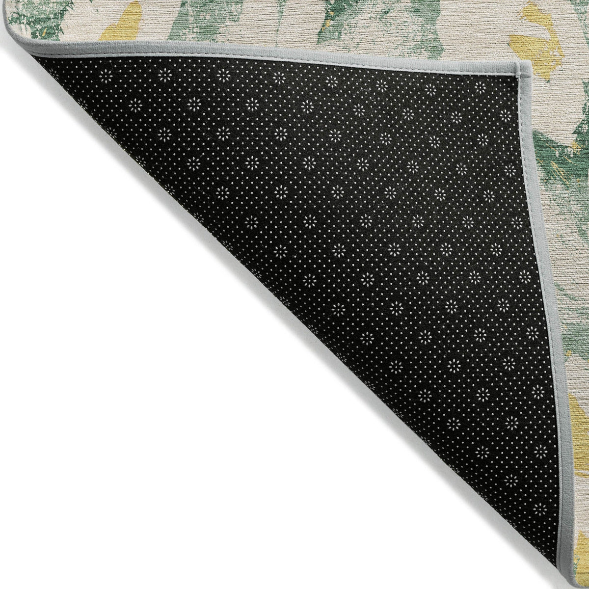 3' X 5' Green Floral Washable Non Skid Indoor Outdoor Area Rug W2B