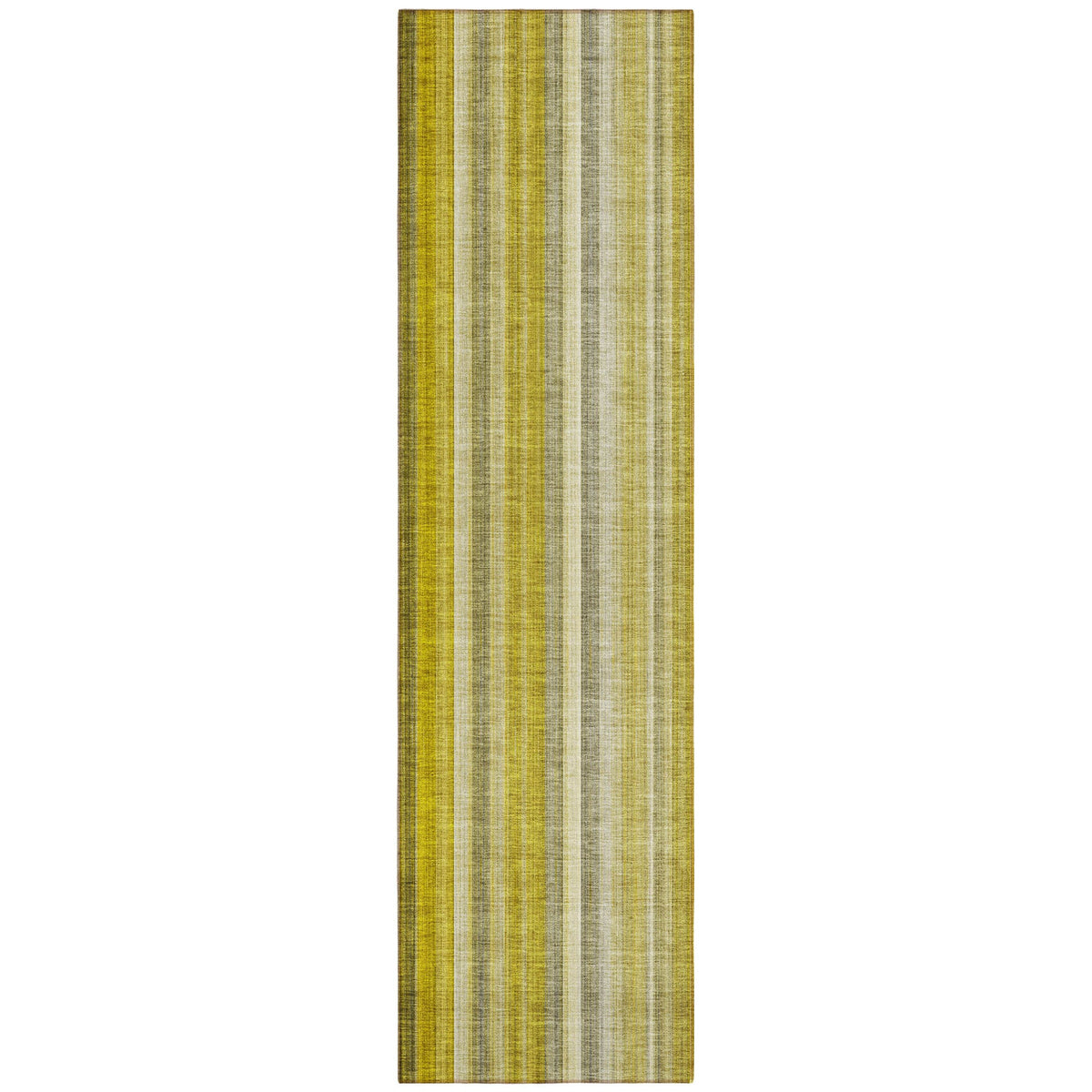 2' X 8' Gold Striped Washable Non Skid Indoor Outdoor Runner Rug W2B