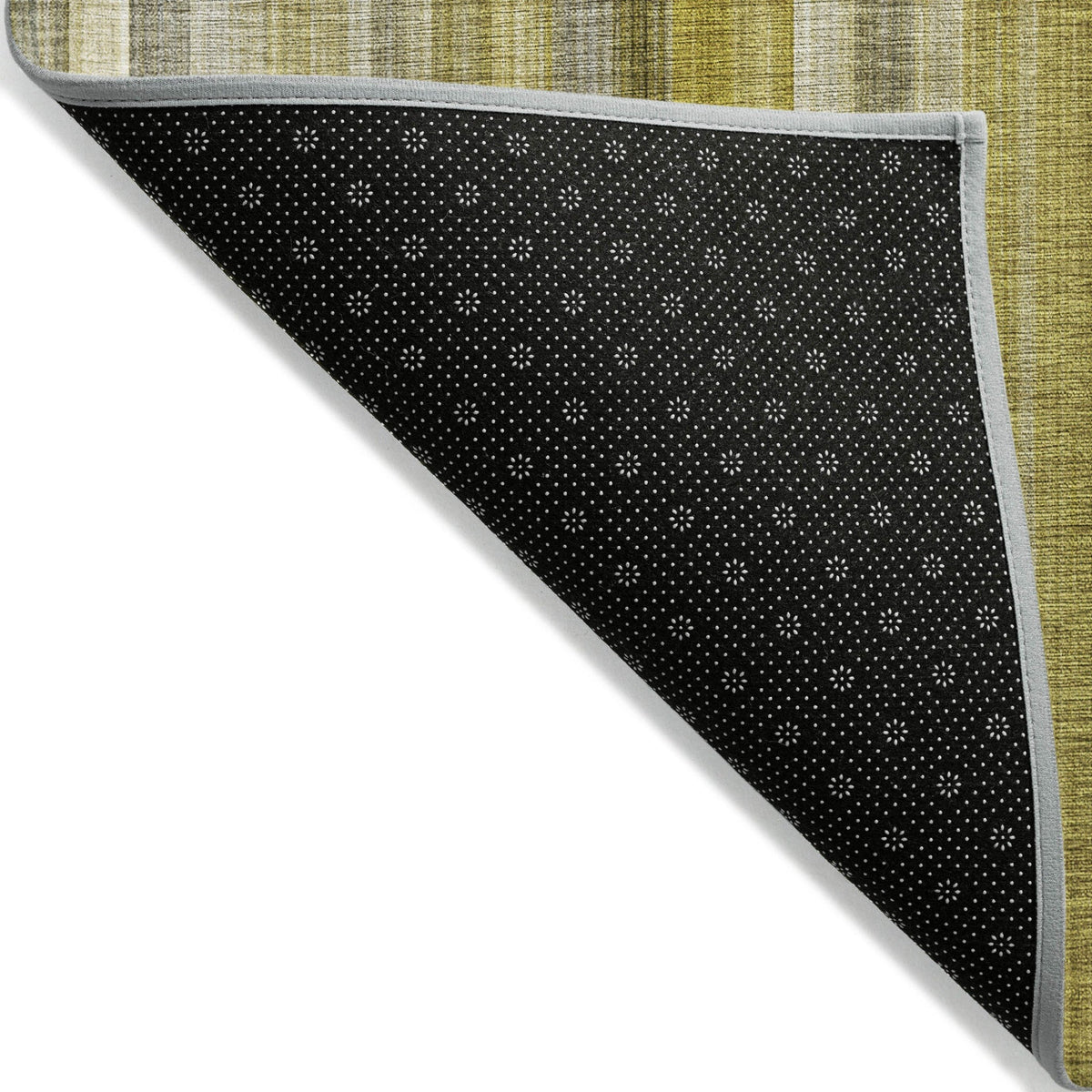 2' X 8' Gold Striped Washable Non Skid Indoor Outdoor Runner Rug W2B