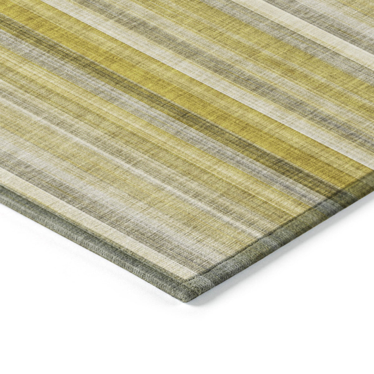 2' X 8' Gold Striped Washable Non Skid Indoor Outdoor Runner Rug W2B