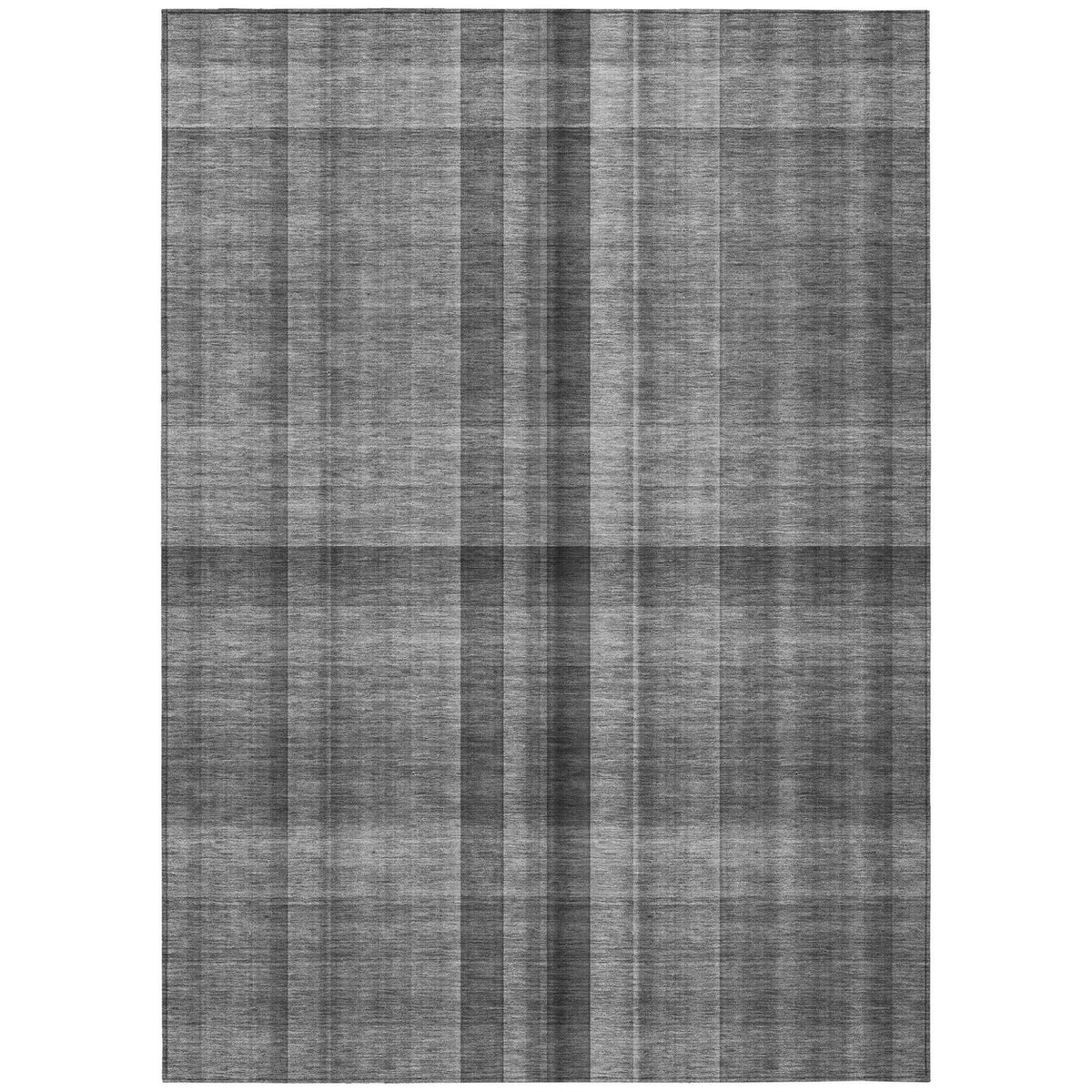 3' X 5' Gray Plaid Washable Non Skid Indoor Outdoor Area Rug W2B