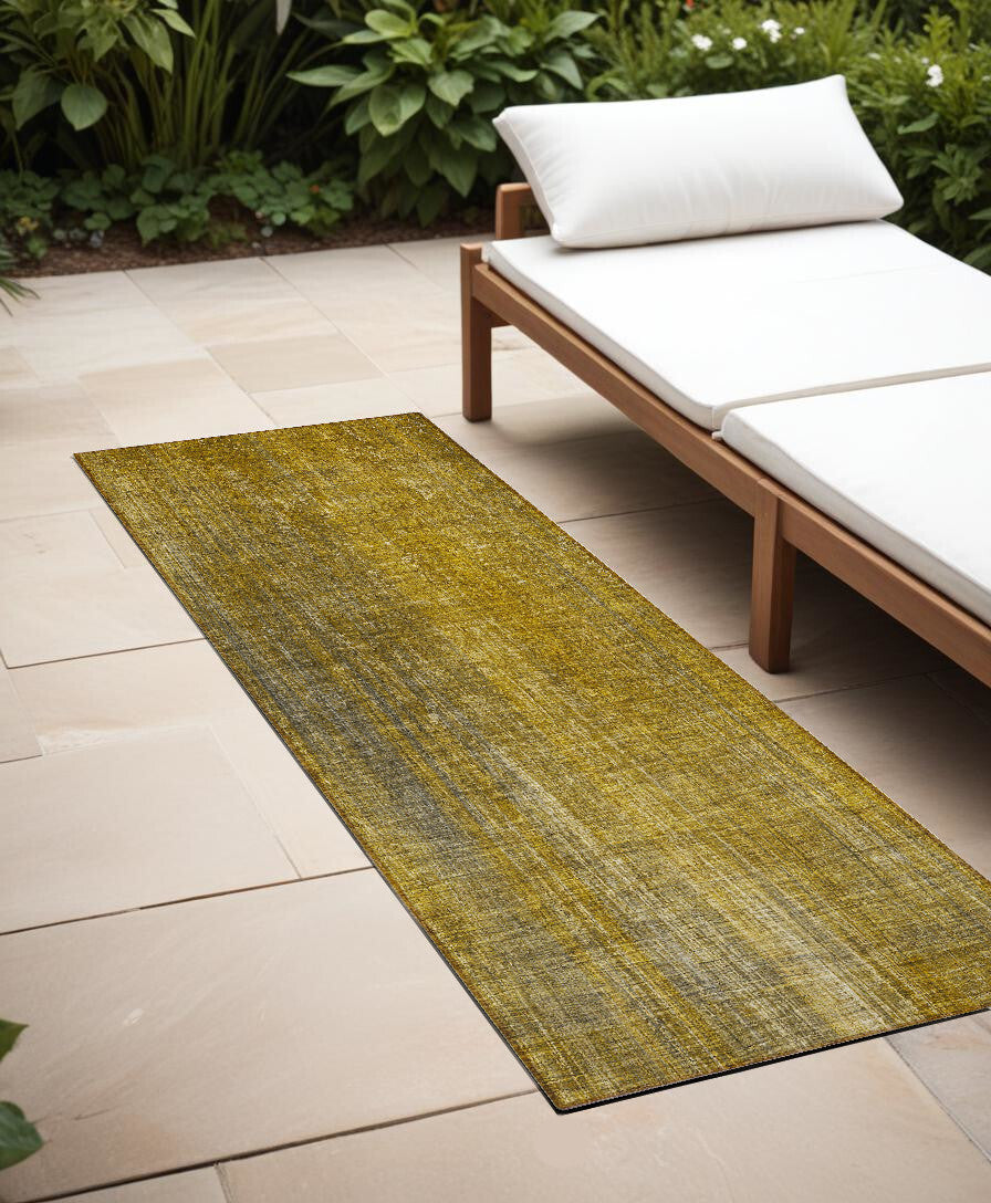 8' Runner Chocolate Striped Washable Non Skid Indoor Outdoor Runner Rug W2B