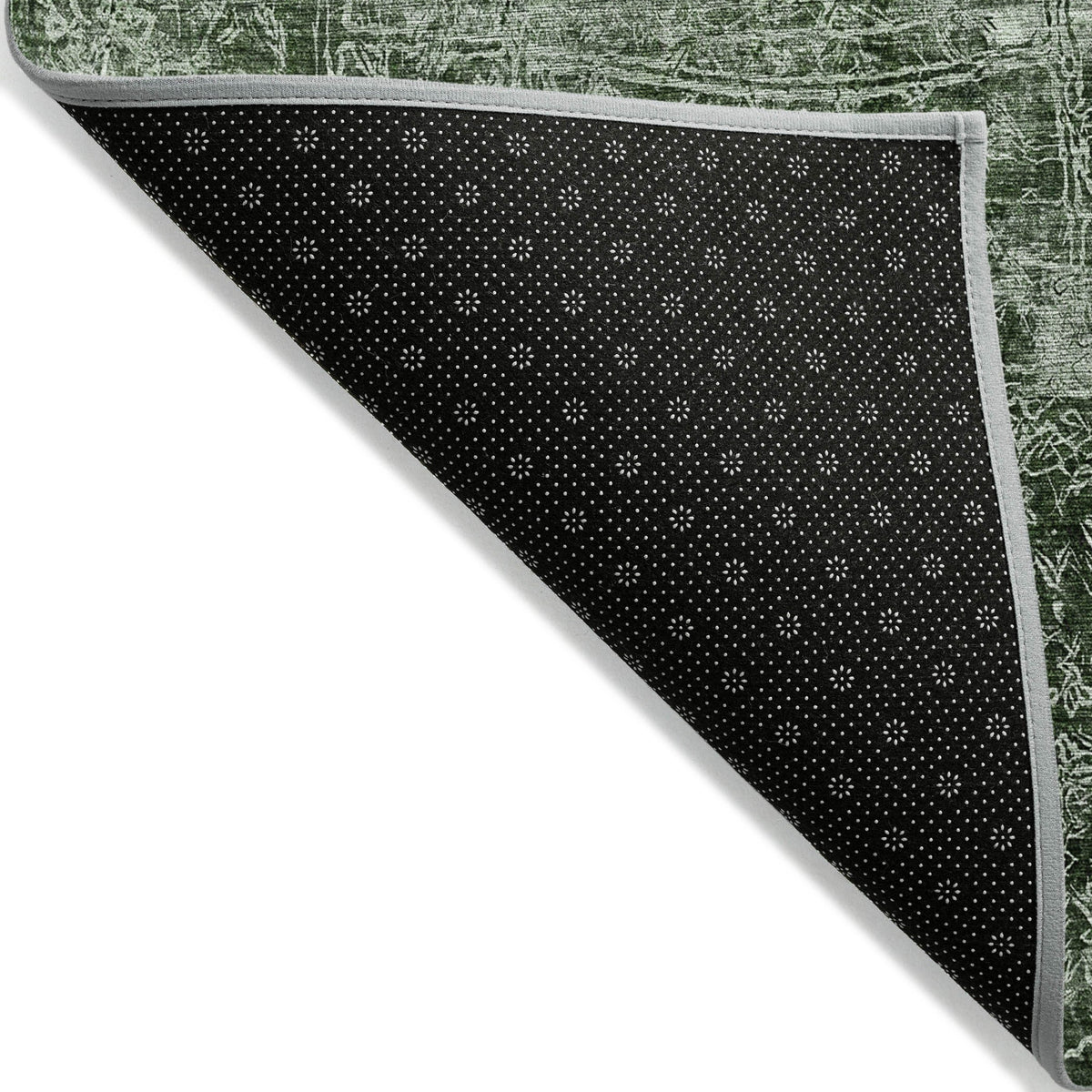 8' Runner Emerald Abstract Washable Non Skid Indoor Outdoor Runner Rug W2B