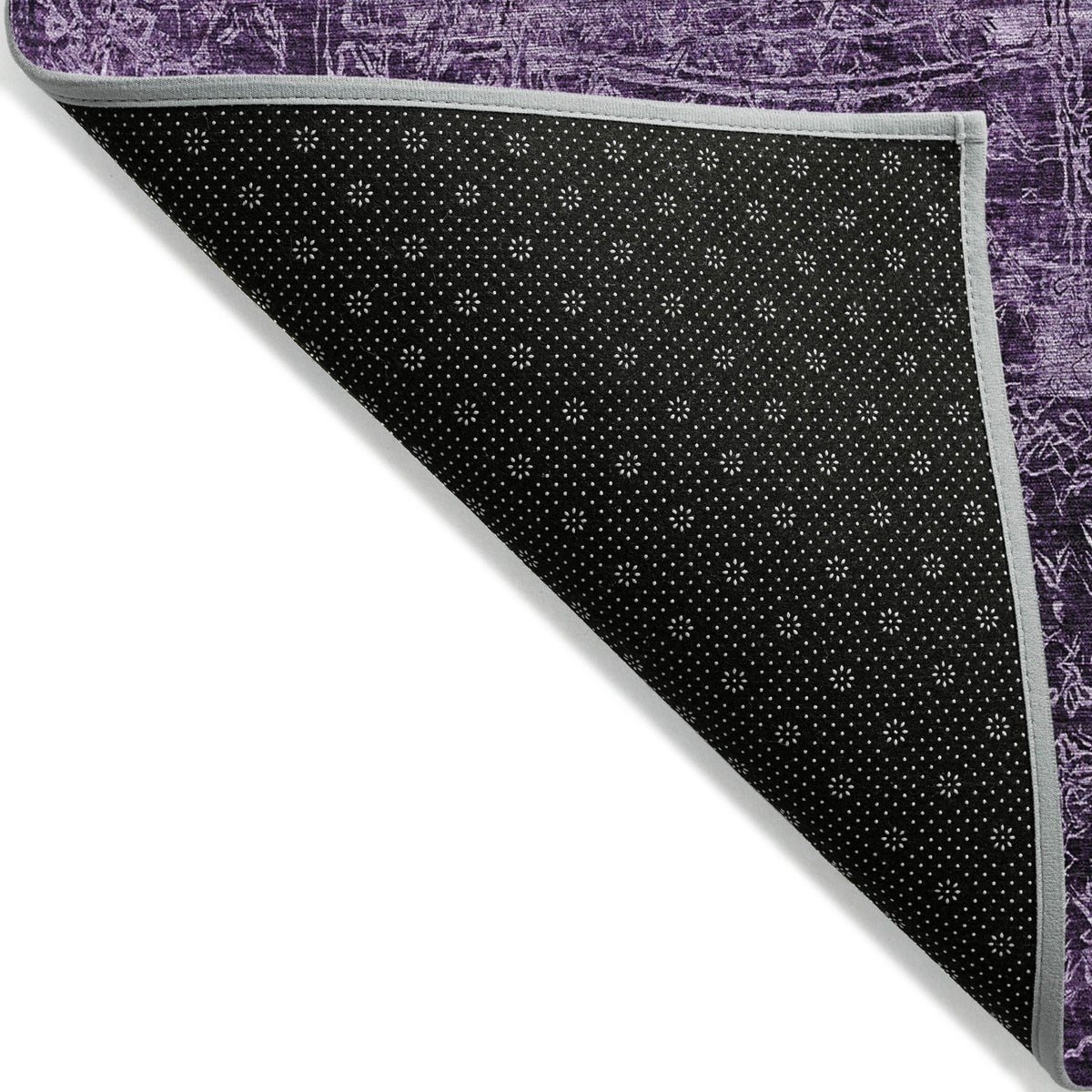 3' X 5' Purple Abstract Washable Non Skid Indoor Outdoor Area Rug W2B