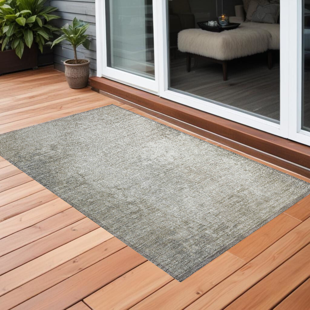 3' X 5' Beige Washable Non Skid Indoor Outdoor Area Rug W2B