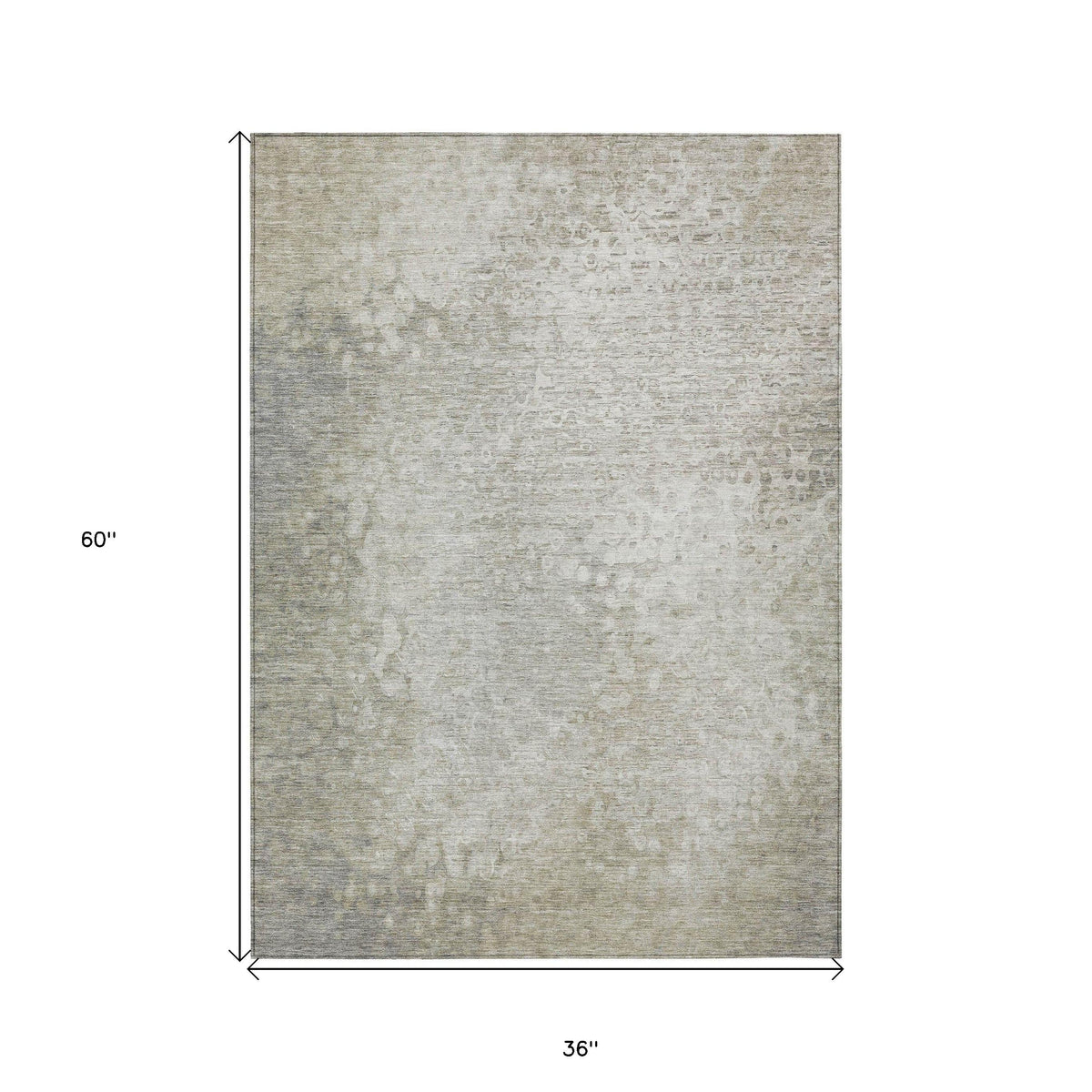 3' X 5' Beige Washable Non Skid Indoor Outdoor Area Rug W2B